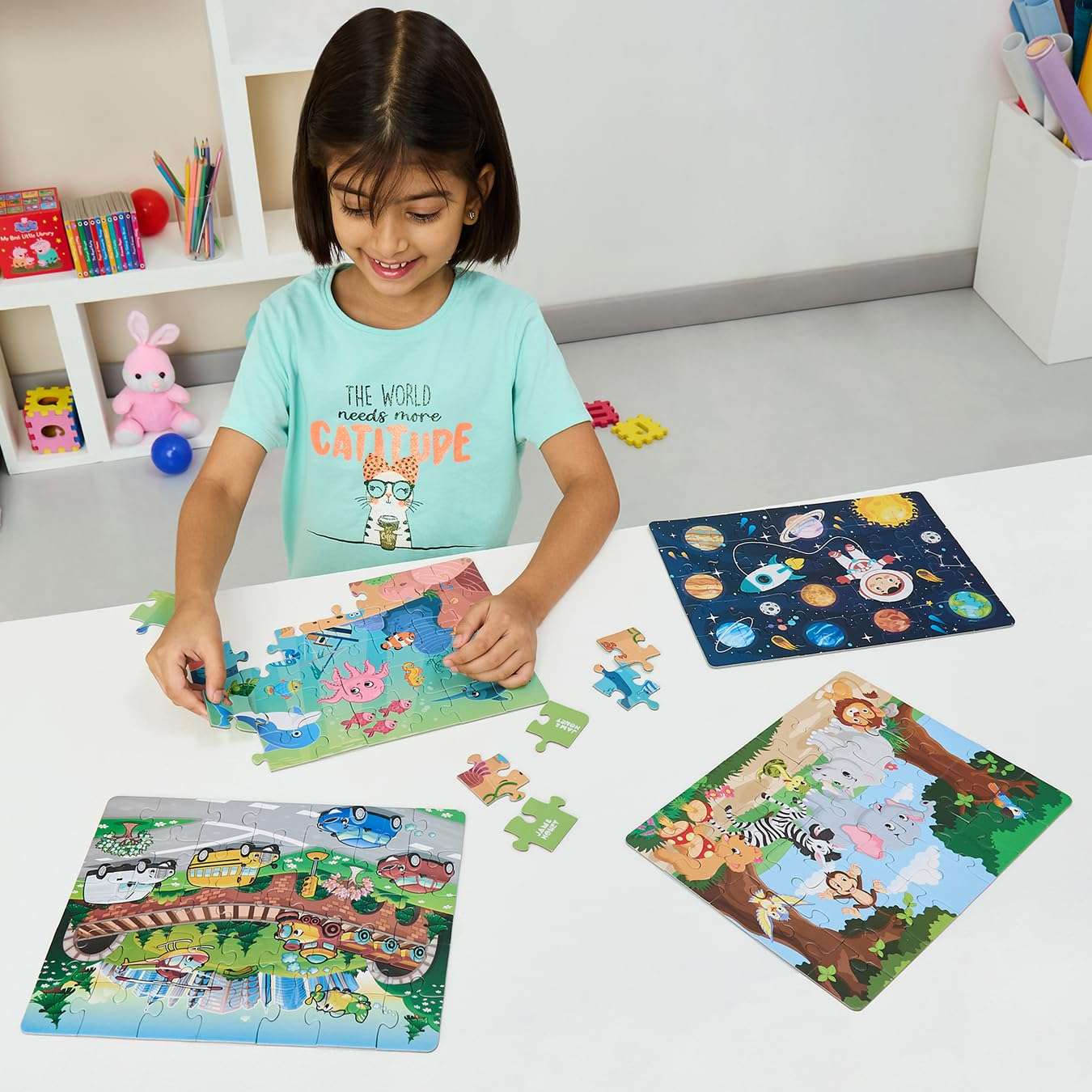 Amazon Brand - Jam & Honey 4 in 1 Adventure - Puzzles for Kids | 35-Piece Puzzles | Educational Toy for Cognitive Development | Vibrant Colors 3