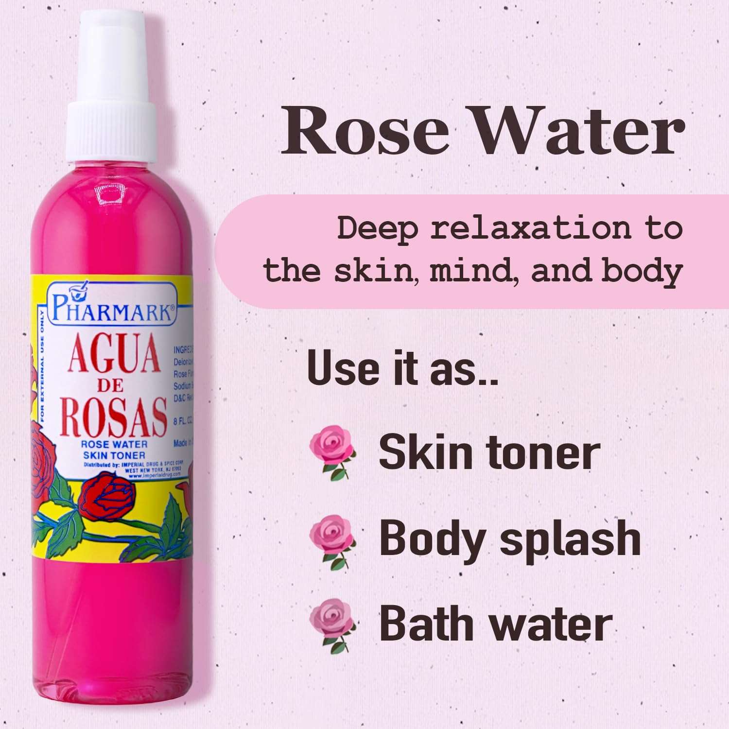 Agua De Rosas 4 Oz. Rose Water 3