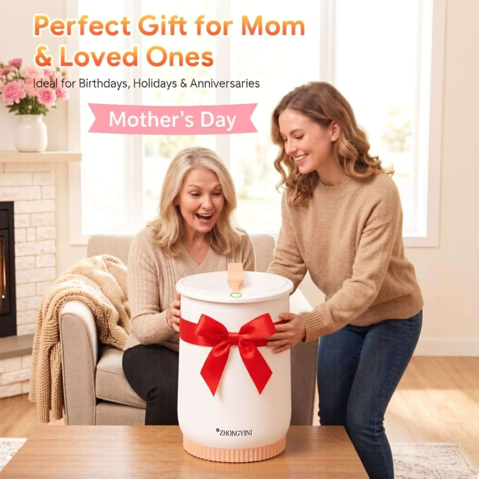 CNZHONGYINI Luxury Towel Warmer Bucket, Large Towel Warmers for Bathroom,Auto Shut Off, Fits Up to Two 40"X70" Oversized Towels, Bathrobes, Blankets, PJ's and More 3