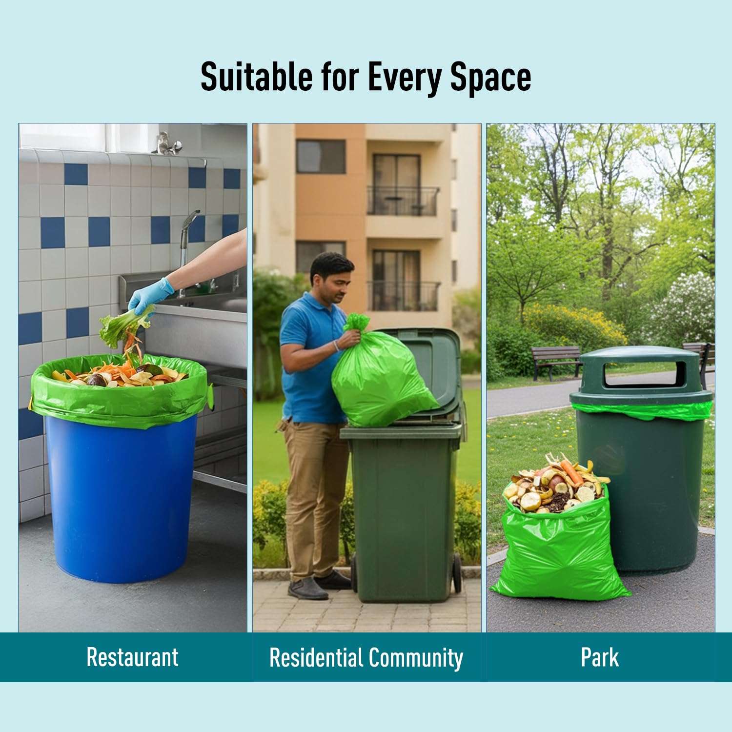 Amazon Brand - Presto! Garbage Bags | XXXL | 30 Count | 10 Bags x 3 Rolls | 42 x 48 In | For Dry & Wet Waste | Green 5