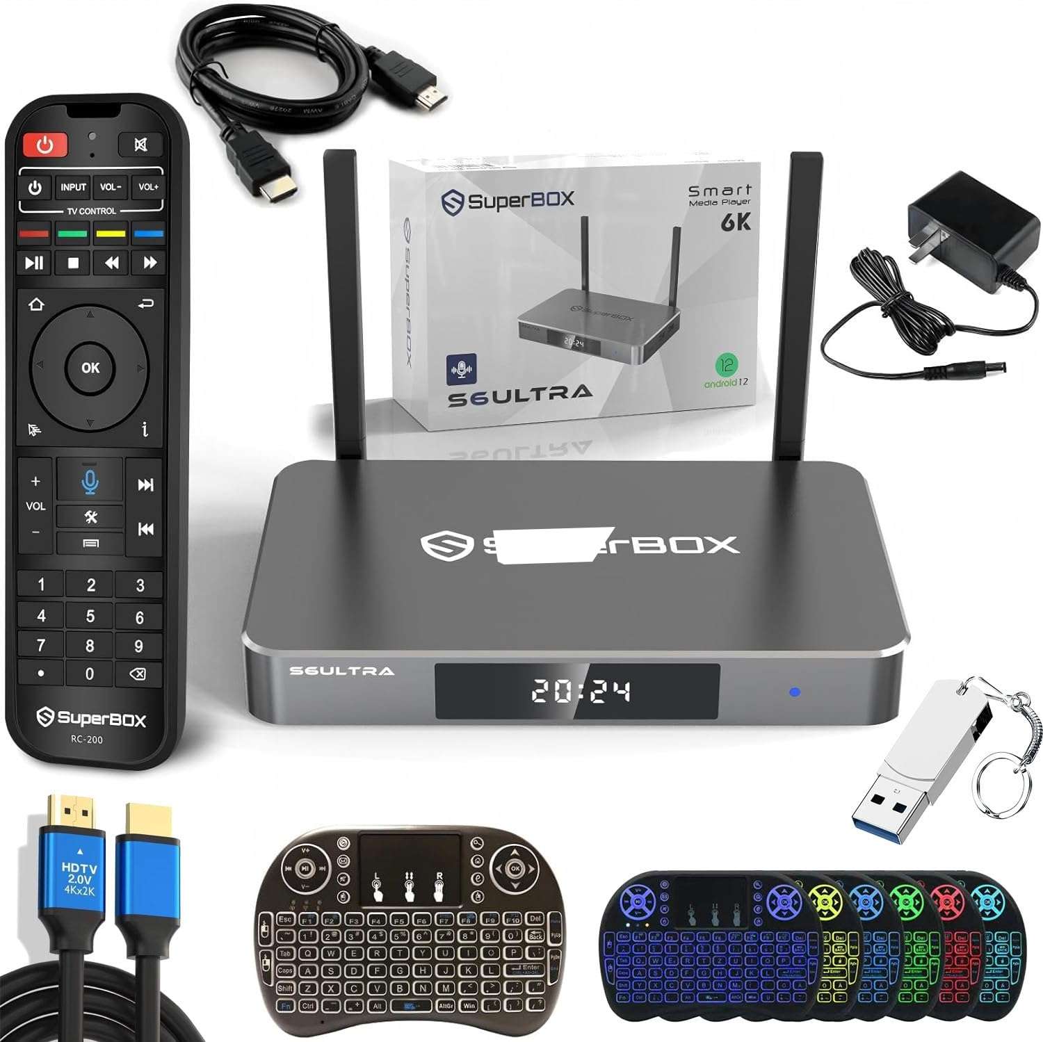 2025 Elite Fully Loaded S6-Ultra Ultra HD Built-in Voice Remote Control Full Keyboard HDMI Cable Power 1