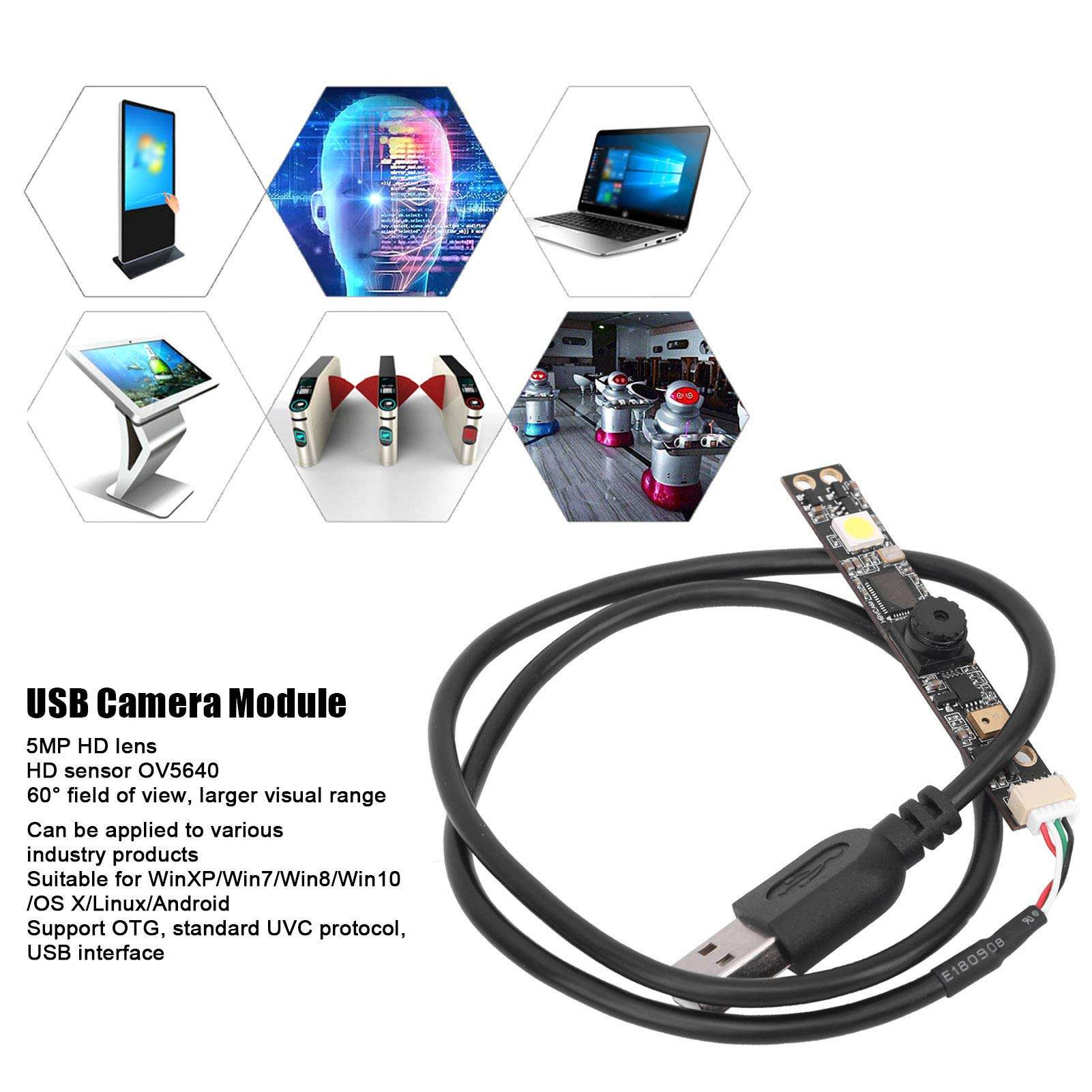 USB Camera Module 5MP USB Interface HBV 1825 for WinXP Win7 Win8 Win10 OS X 3