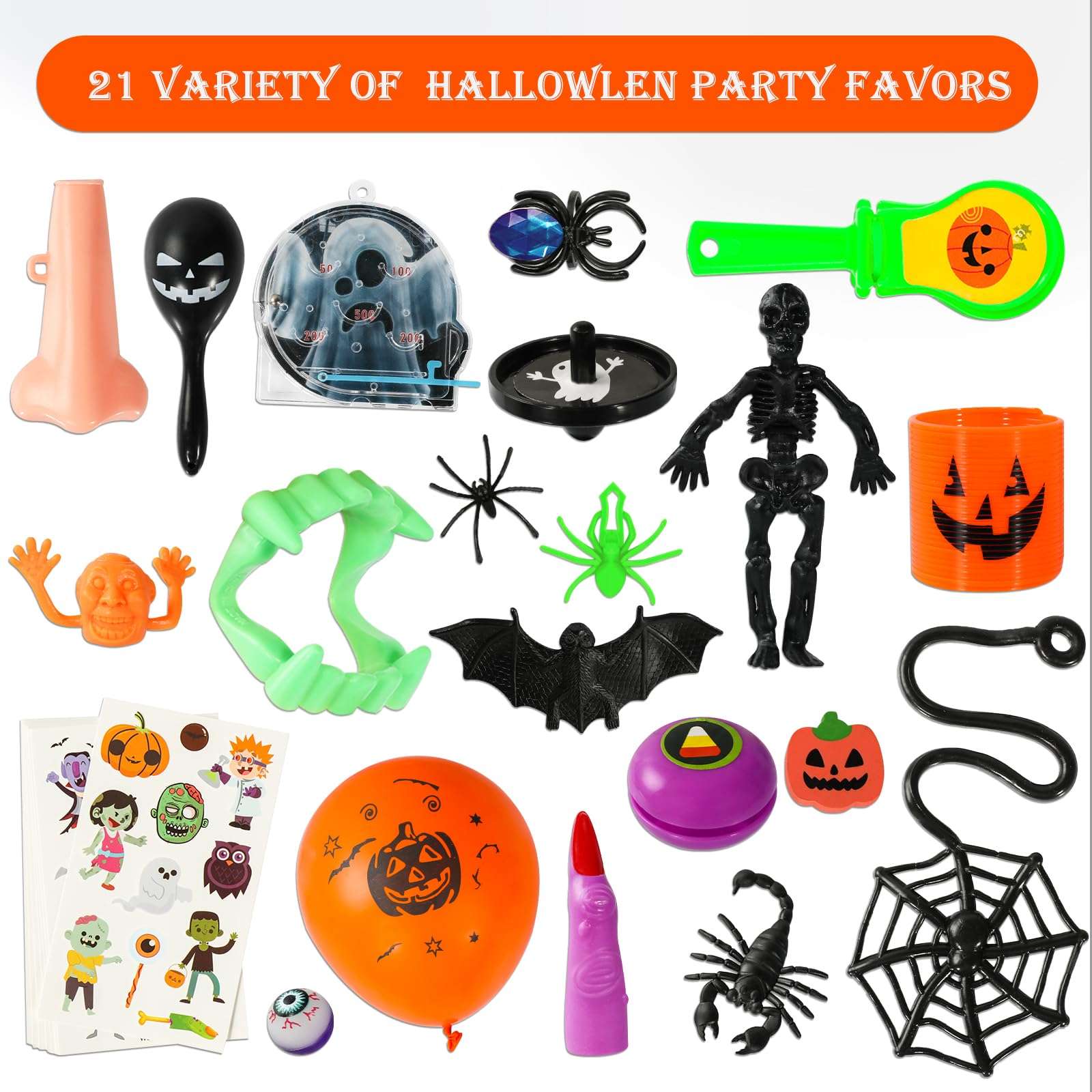 Max Fun 132pcs Halloween Party Toys Assortment for Kids Halloween Party Favors Prizes Box Toy Assortment Classroom Trick Treating Halloween Treasure Box Toys(Random) 2