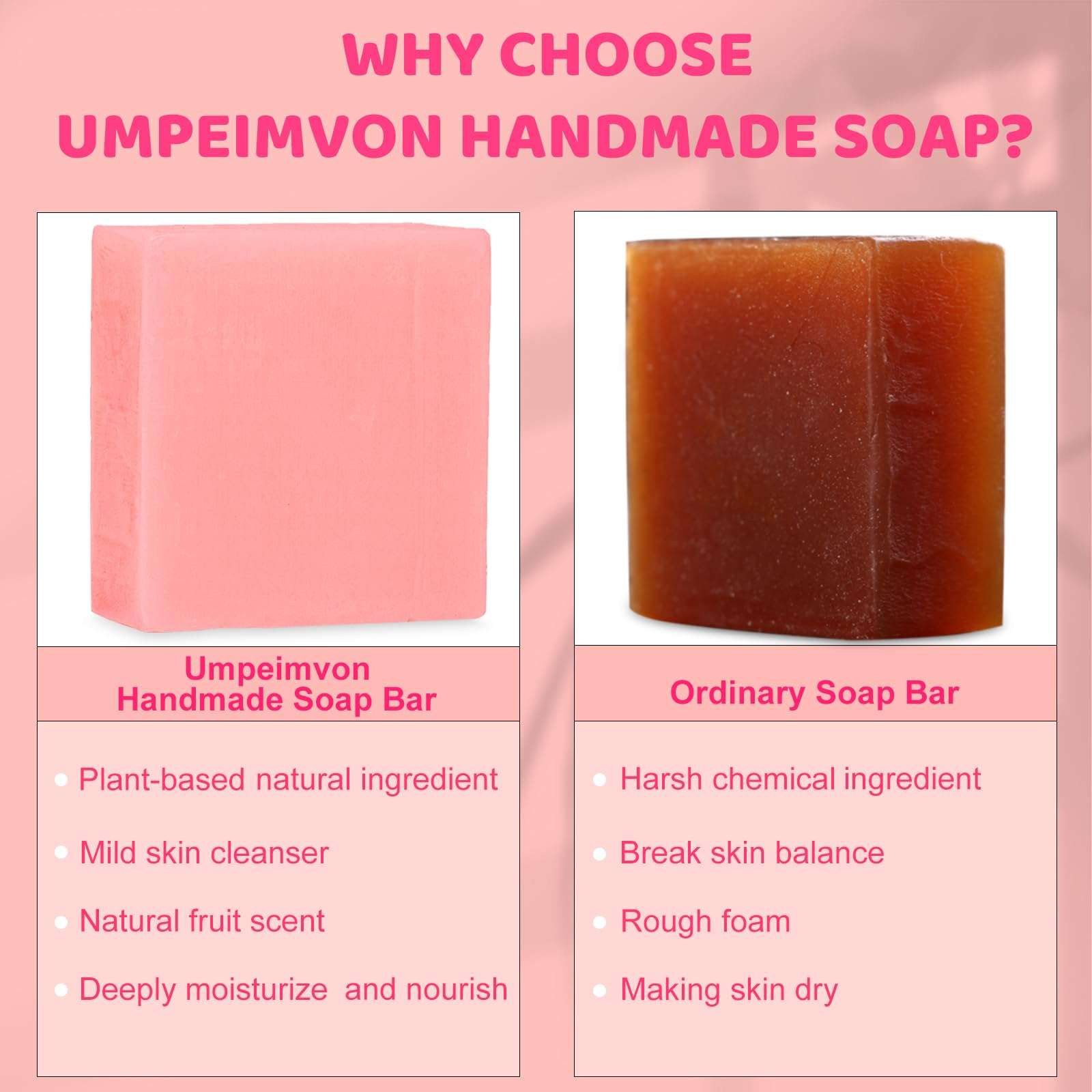 Umpeimvon 3 Pack Natural Bar Soap for Women & Men, Handmade Soap for Face Body, Body Bath Bars Cleansing & Moisturizing 6