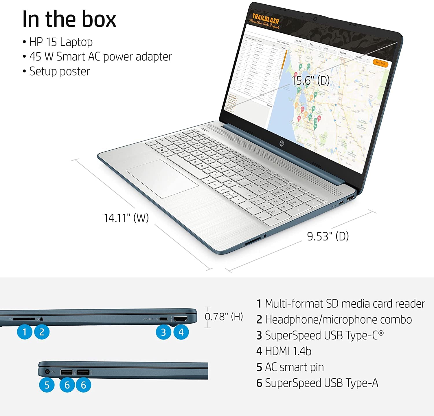 HP Ultra-Thin and Light Laptop, 15.6" FHD IPS Display, AMD Ryzen 5 5500U ( Beats i7-1065G7), Up to 4.0GHz, Webcam, HP Fast Charge, Type-C, 9 hr Battery Life, HDMI, Win 11 (8GB RAM | 512GB SSD) 5
