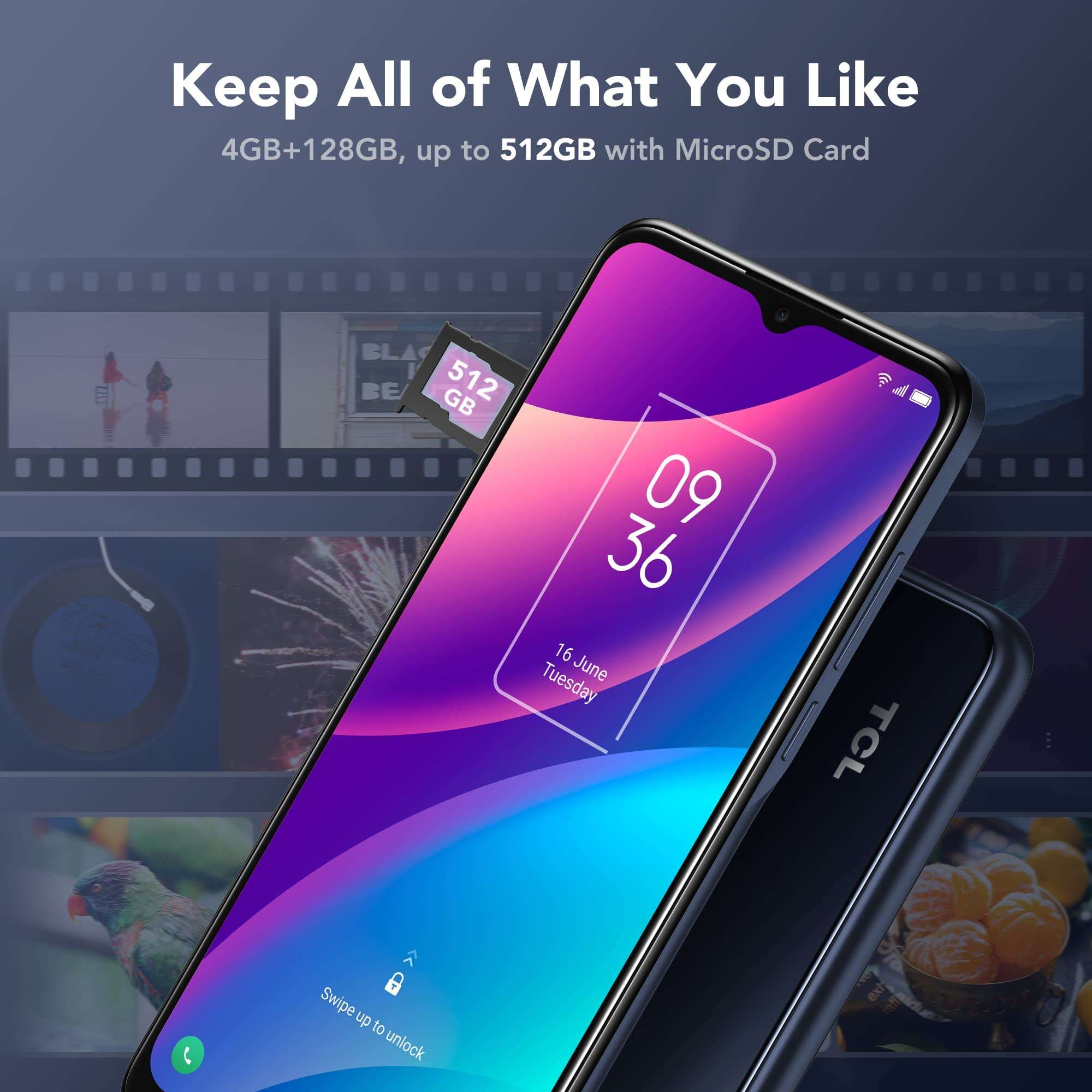 TCL 30 SE Unlocked Cell Phone, 128GB ROM + 4GB RAM Android Phone, 6.52" HD Display, 50MP AI Triple-Camera, 5000mAh Battery, US Version, Atlantic Blue 6