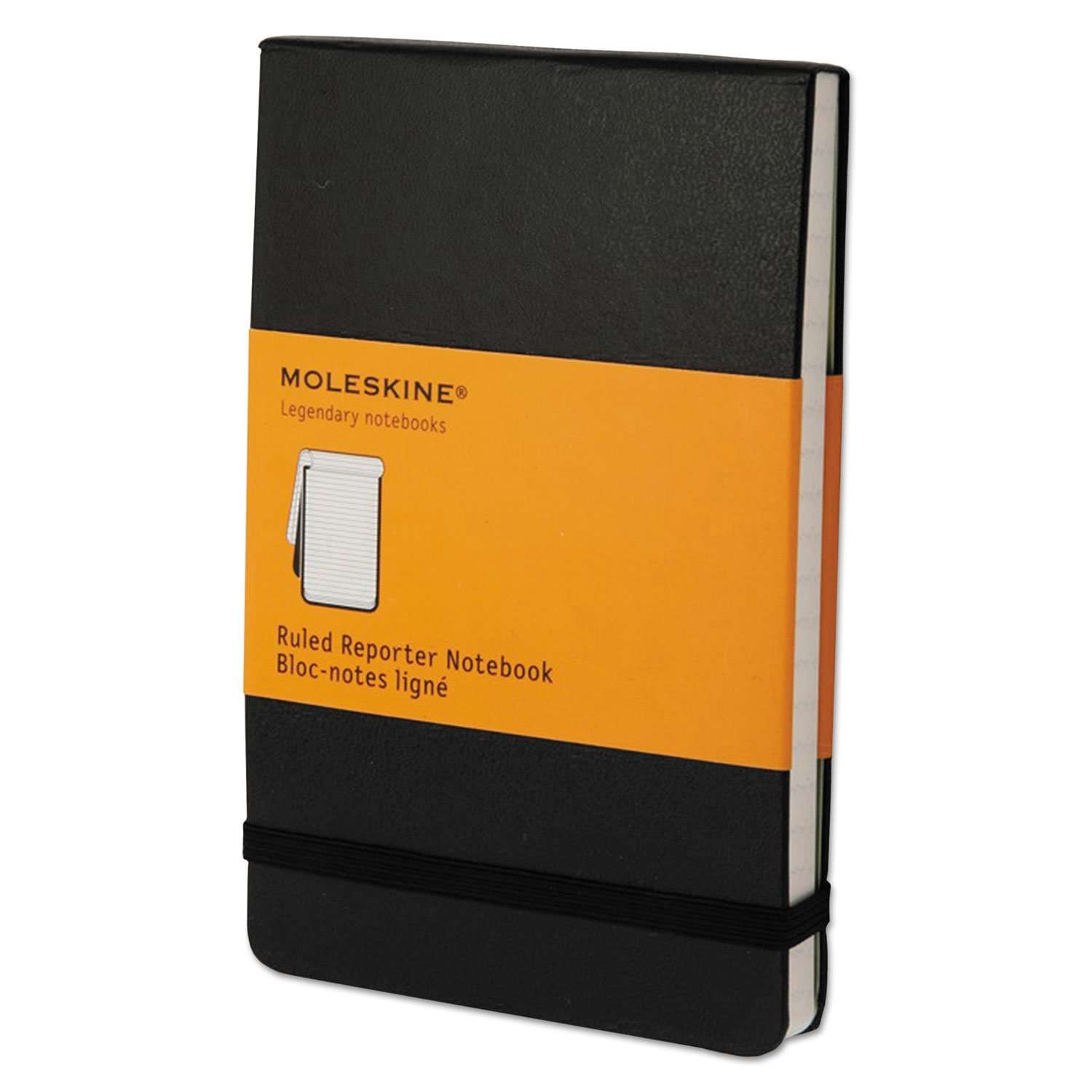 Moleskine QP511 Reporter Notebook Ruled 5 1/2 x 3 1/2 Black Cover 192 Sheets 1