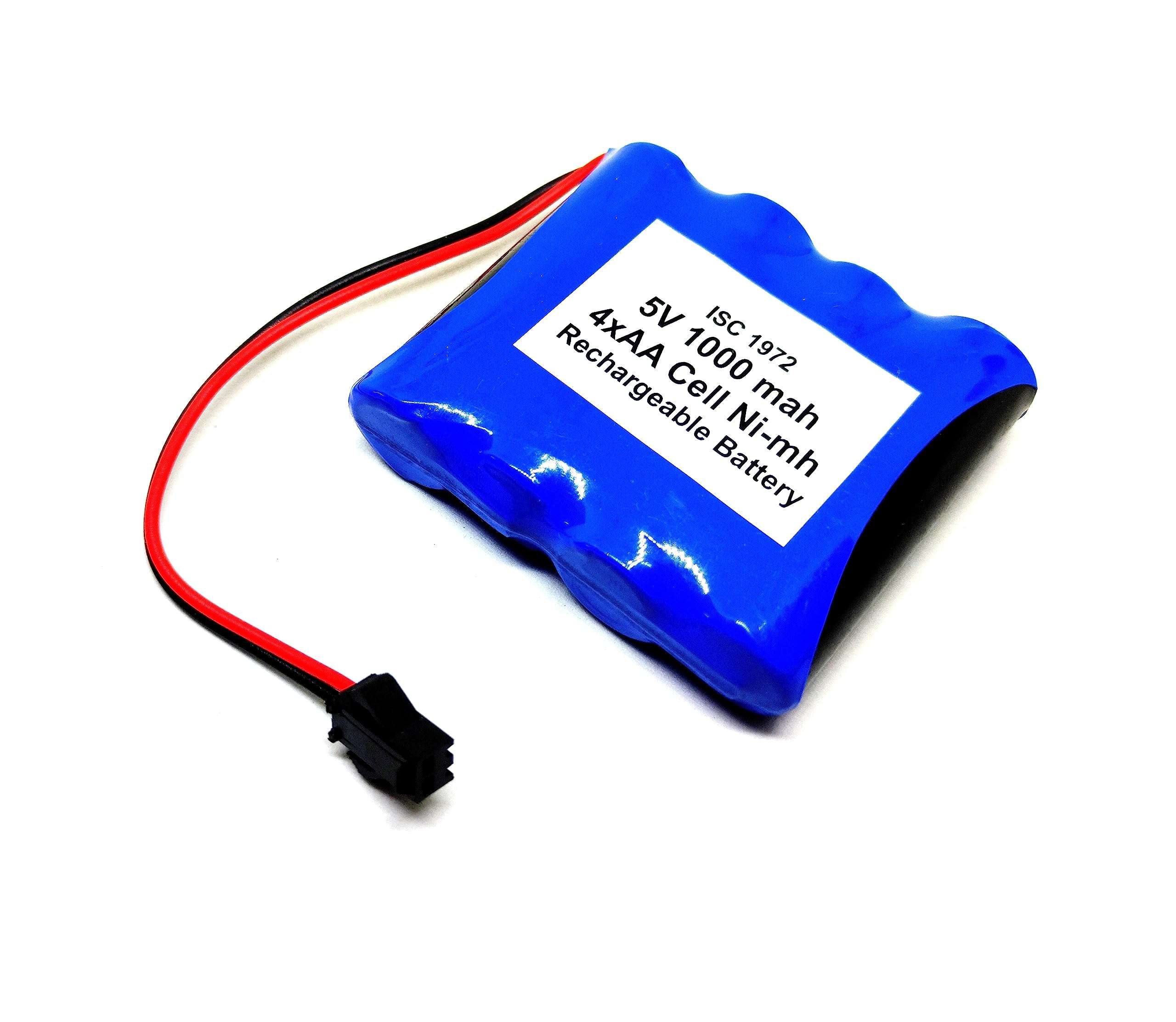 INVENTO 1pcs 5V 1000 mAh Ni-mh Rechargeable 1.2V x 4 AA Cell Battery Pack for Cordless Phone Toy Car DIY Project 1