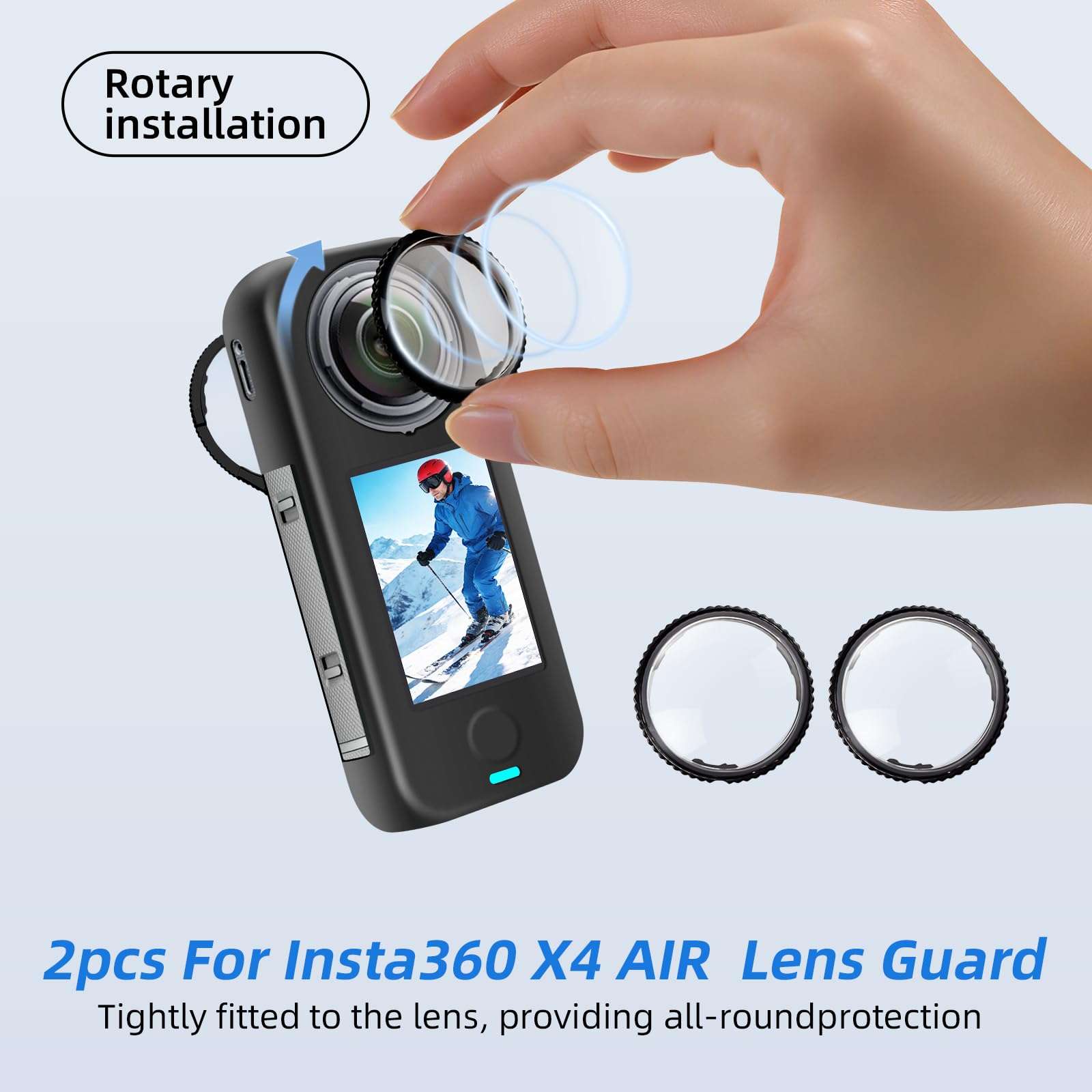 JasonMighty for Insta 360 X4 AIR Accessories Kit Include Camera Case/Silicone Cover/Lens Guards/Screen Tempered Glass/Action Camera Protection Parts for X4 AIR 3