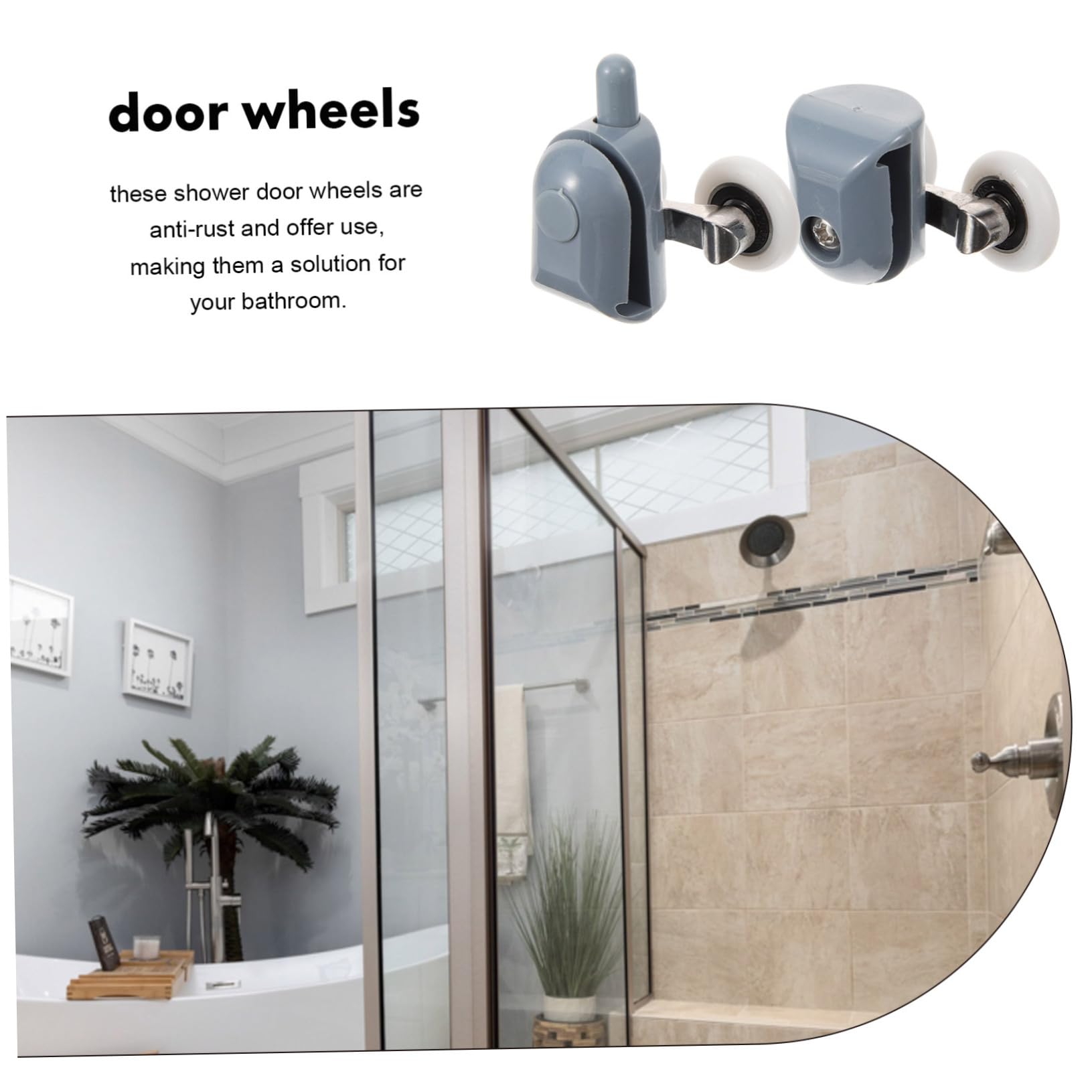 BUTIFULSIC 4pcs Glass Stopper Roller Wheels Shower Door Rollers Shower Door Wheels Shower Door Parts Shower Door Replacement Parts Sliding Door Walker Glass Door Runners Plastic 4