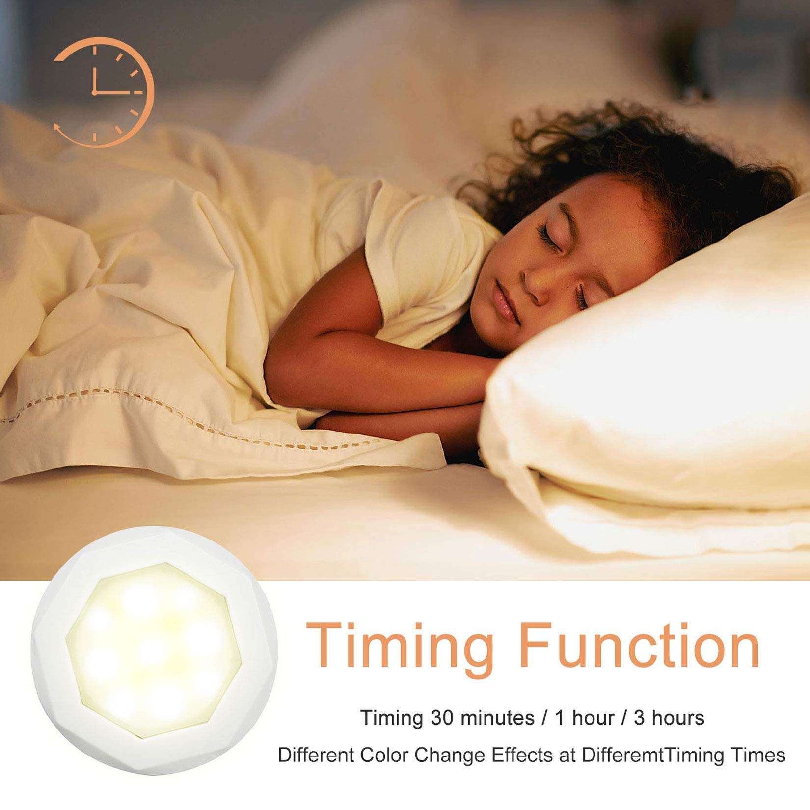 UYICOO Under Cabinet Lights, Battery Operated Puck Lights Battery Closet Lights with Color Changing Dimmable, 3500K Led Stick on Lights with Timing, Under Counter Lights for Display Cabinet 4