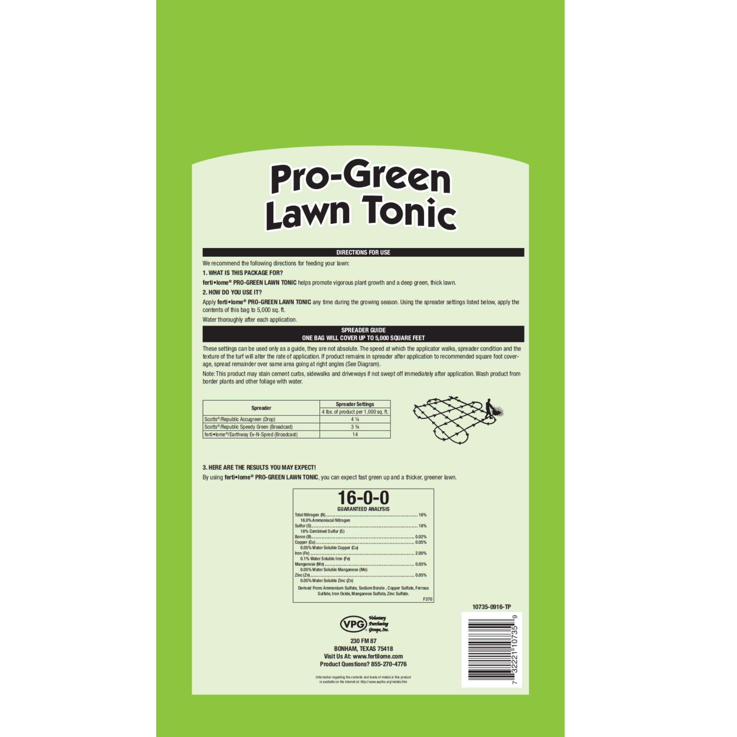 Fertilome (10735) Pro-Green Lawn Tonic 16-0-0 (25 lbs.) 3