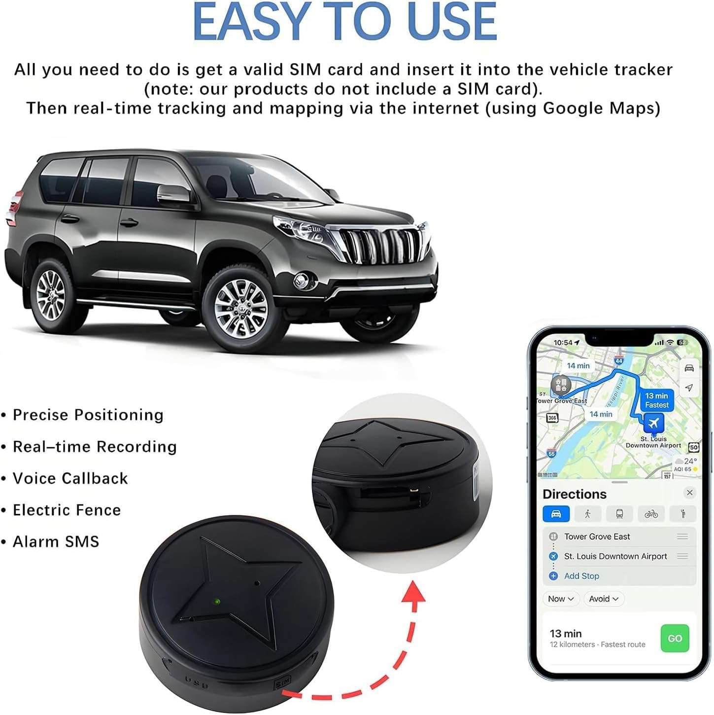 Mini GPS Tracker for Vehicles - Car GPS Tracker Portable Real Time Magnetic GPS Tracking Device,No Subscription Required/No Monthly Fee,Hidden GPS Trackers for Kids,Dogs,Trucks 6