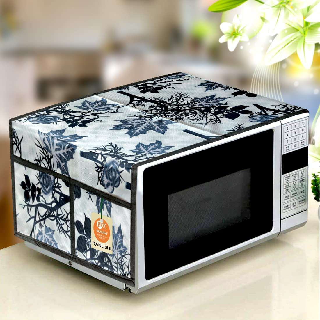 KANUSHI Industries® Microwave/Oven Top Cover + 1 Pc Top Load Fully Automatic Washing Machine Cover + 1 Pc Fridge/Refrigerator Top Cover(MICRO+FRI+W.M-FULLY-BLACK-SHUB) 4