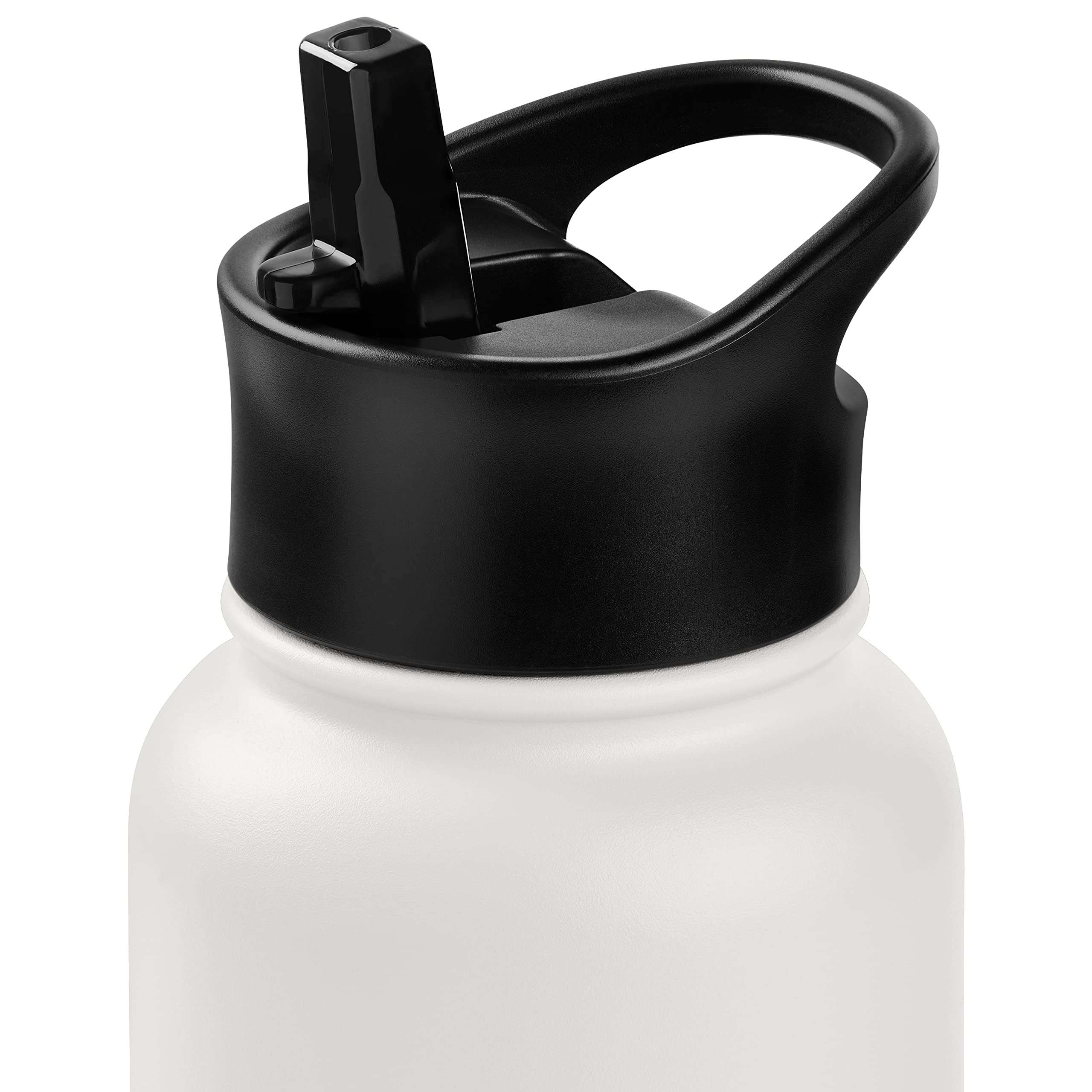 Retrospec Alder Insulated Water Bottle with Straw Lid & Handle Cap - Stainless Steel Wide Mouth Double-Wall Vacuum Insulated Thermos - BPA Free Leakproof Canteen - Abalone, 22oz 6