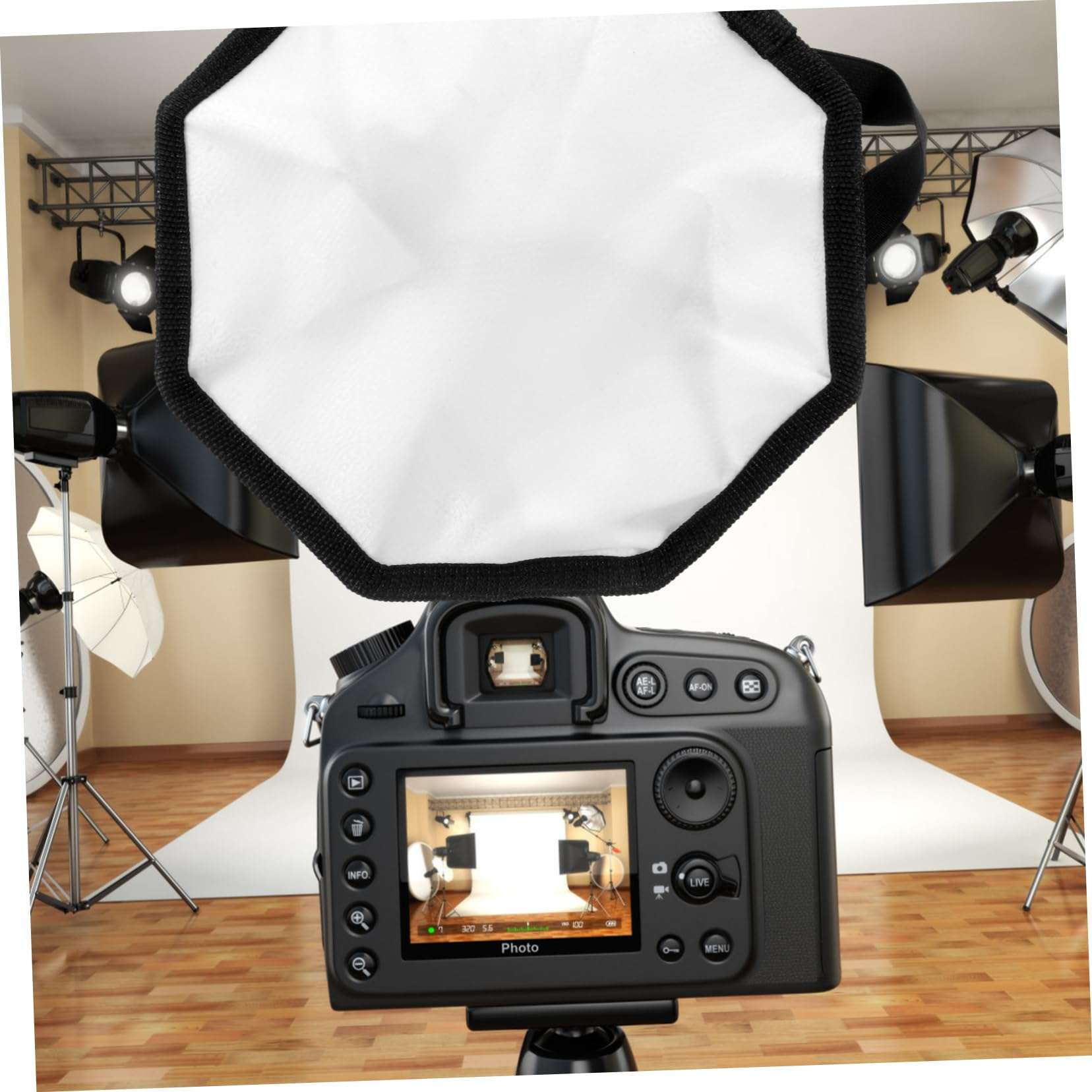HOMSFOU Photography Studio Softbox Reflective Material Softbox Lighting Kit Photo Flash Reflector Lighting Soft Cloth Iron 6