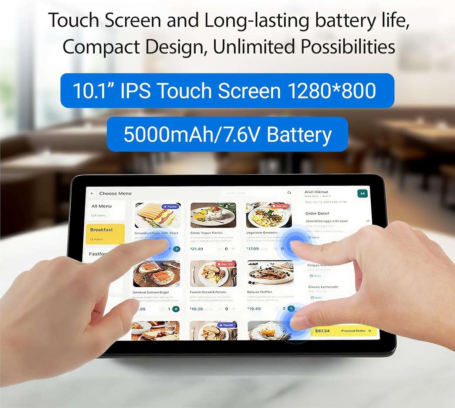 10.1 inch Industrial Embedded Panel PC, Win 11 Computer with 10 Points Touchscreen, Celeron N5100 8GB RAM/128GB ROM, Dual HDMI 2.0 WiFi 5 Bluetooth 5.0 for Office/Automation/Kiosk/Bar/Warehouse 6