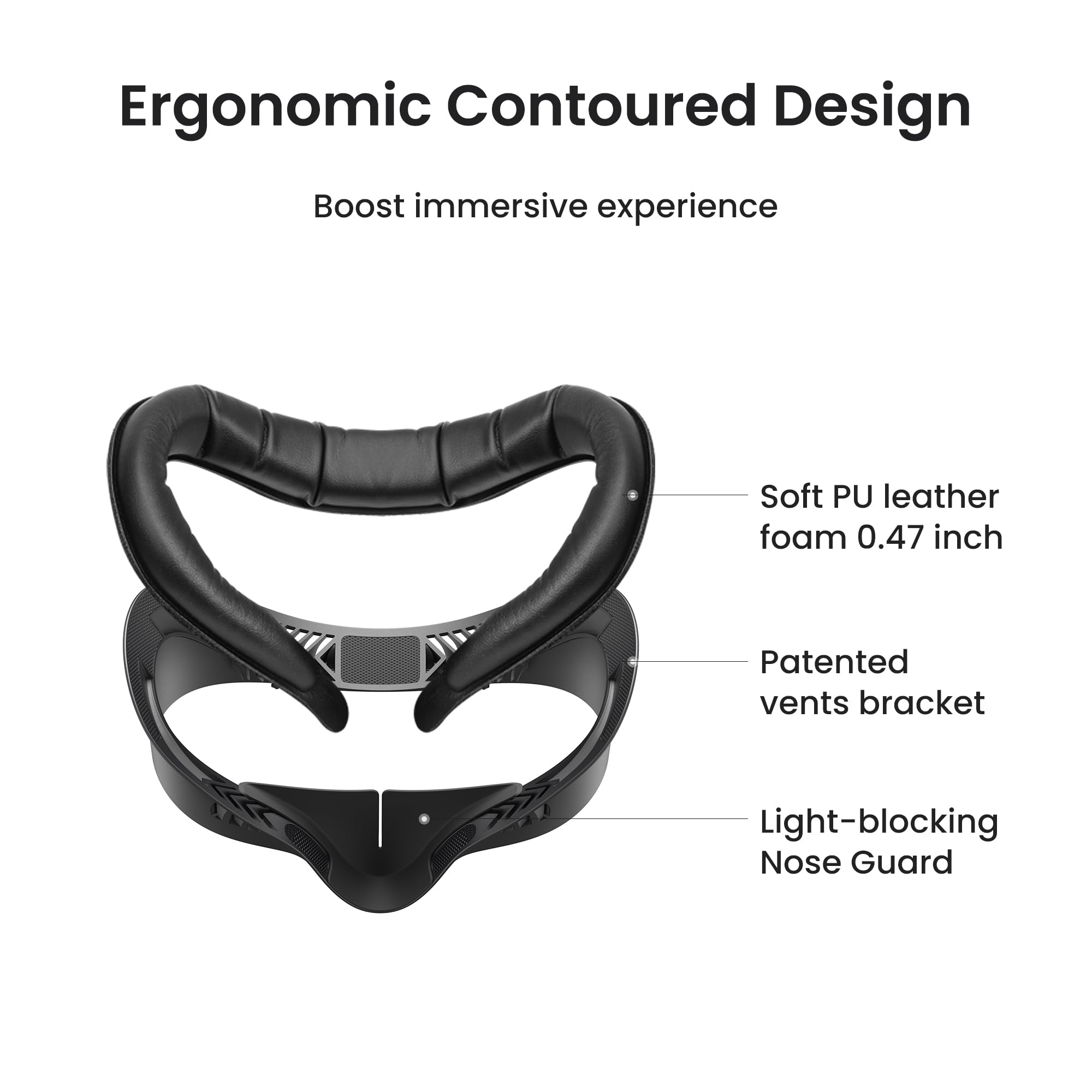 KIWI design V4 Facial Interface Face Pads Compatible with Oculus/Meta Quest 3S, NOT Compatible with Meta Quest 3 4