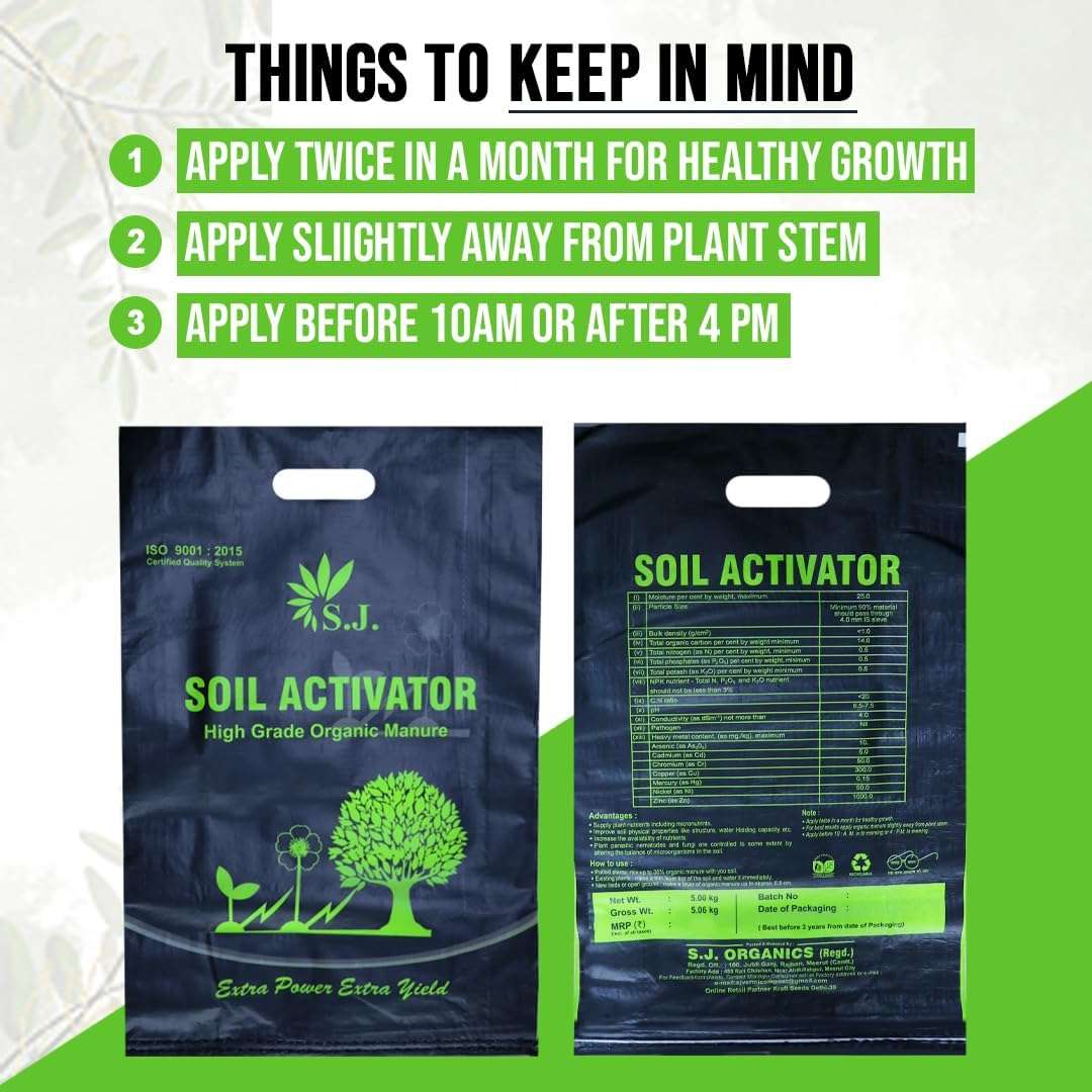 SJ Organics Soil Activator 5 KG Home gardening pack | Organic Manure for Plants (5 kg (Pack of 1)) 5