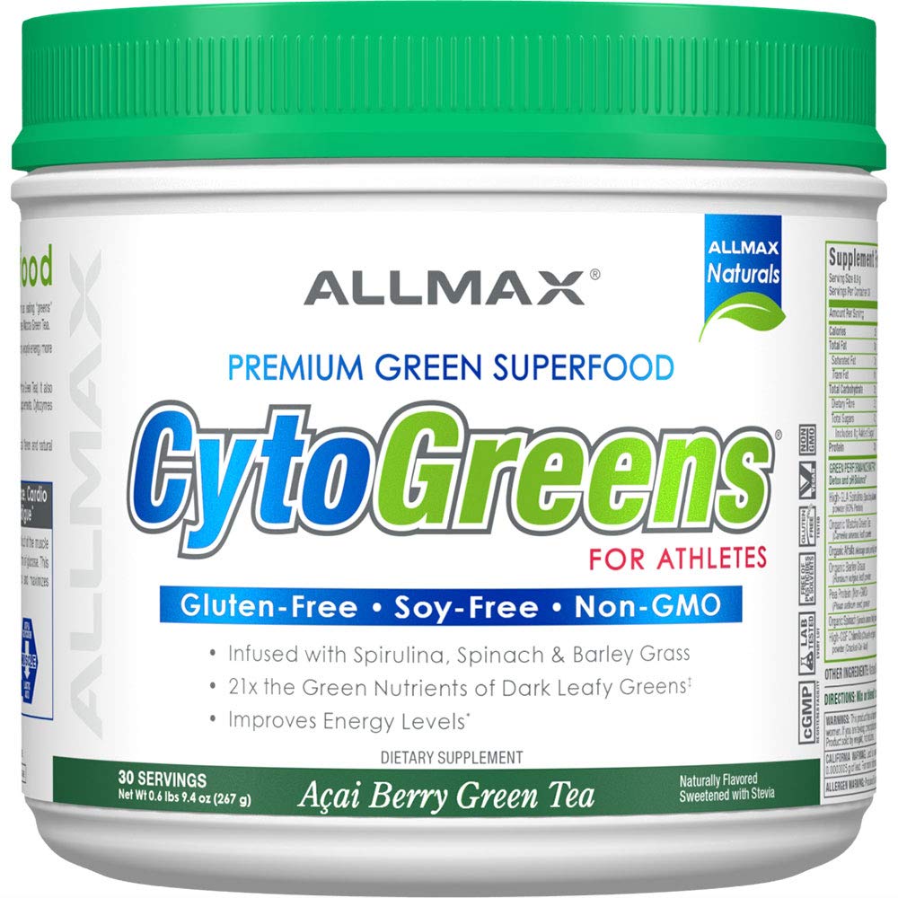 ALLMAX CYTOGREENS, Acai Berry Green Tea - 0.6 lbs - Supports Performance, Recovery & Energy - with Spirulina, Chlorella, Spinach, Barley Grass & Green Tea - 30 Servings 2