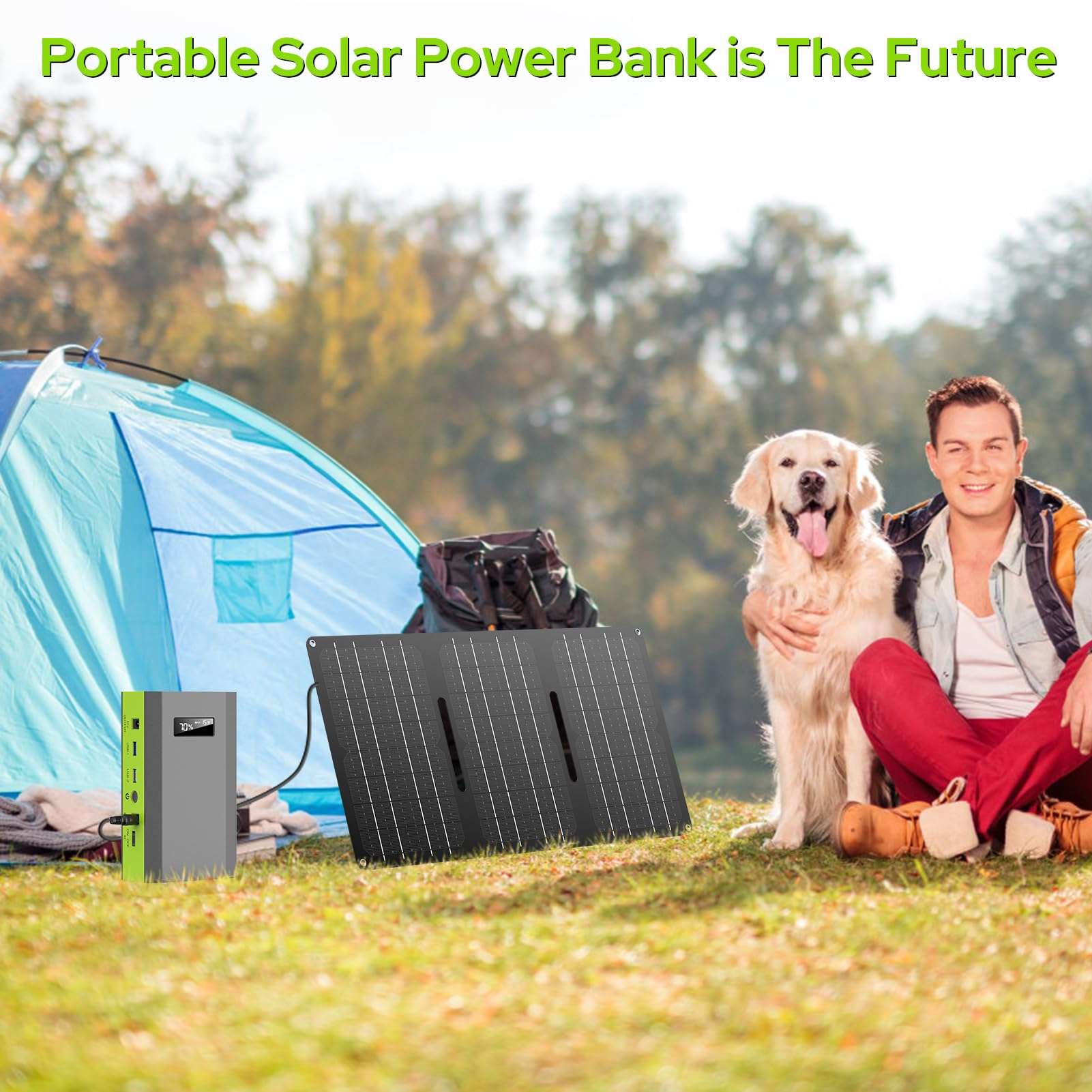 ZeroKor Portable Power Bank with AC Outlet, 110V Portable Laptop Battery Bank with Solar Charger Backup Power Source for Outdoor Smart Devices Tent Camping Backpacking Emergency 3