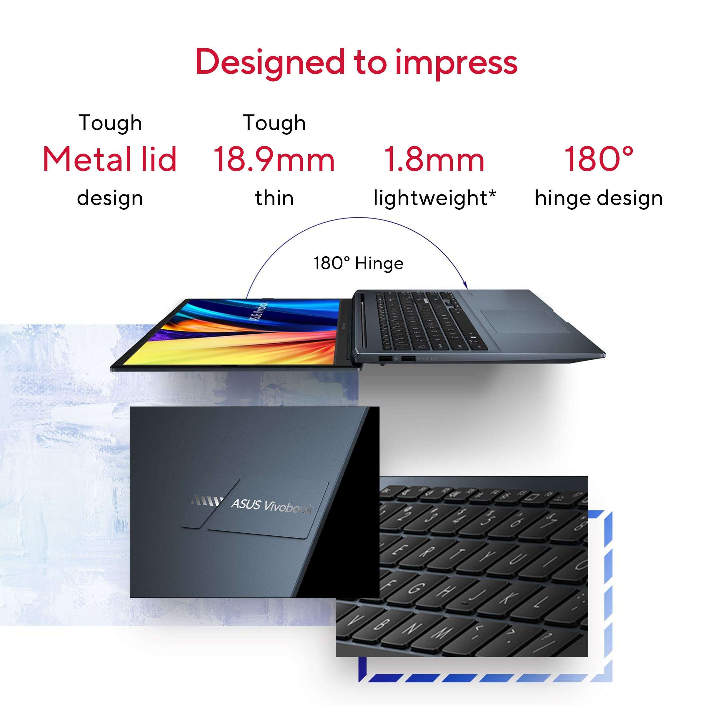 ASUS Vivobook Pro 15,AMD Ryzen 5 5600H,15.6" (39.62Cm) Fhd,Thin&Light Laptop (16Gb/512Gb Ssd/4Gb Nvidia Geforce RTX 3050/Windows 11/Office 2021/Backlit/Fingerprint/Blue/1.80 Kg),M6500Qc-Hn541Ws 4