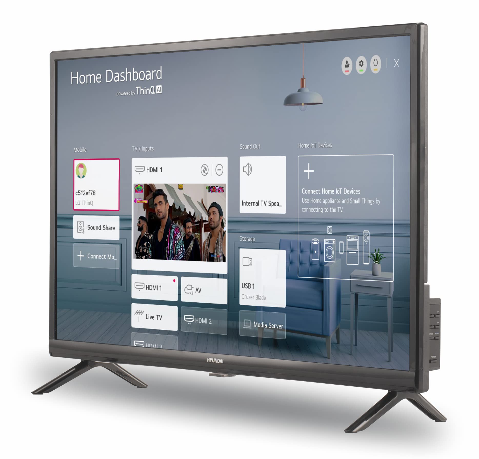 Hyundai 80 cm (32 inches) HD Ready Smart LED TV SMTHY32WSR6YI5 (Black) 4