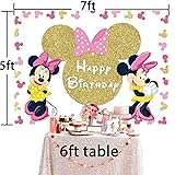 Minnie Mouse Birthday Backdrop for Princess Girls Gold Princess Girls Banner Background Photo Studio Celebration Party Banner Prop Photo Shoot Booth 6