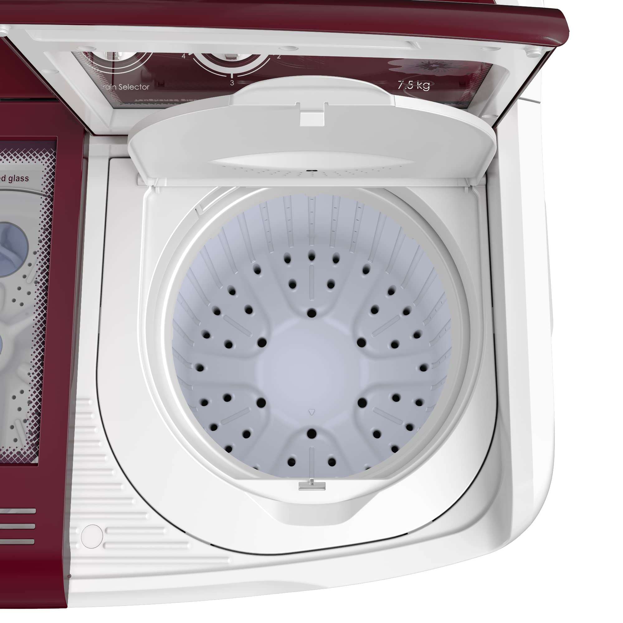 Godrej Edge 7.5 Kg 5 star Semi-Automatic Top Loading Washing Machine Appliance (WS EDGE 75 5.0 TB3 M WNRD, Wine Red, Toughened glass lids) 6