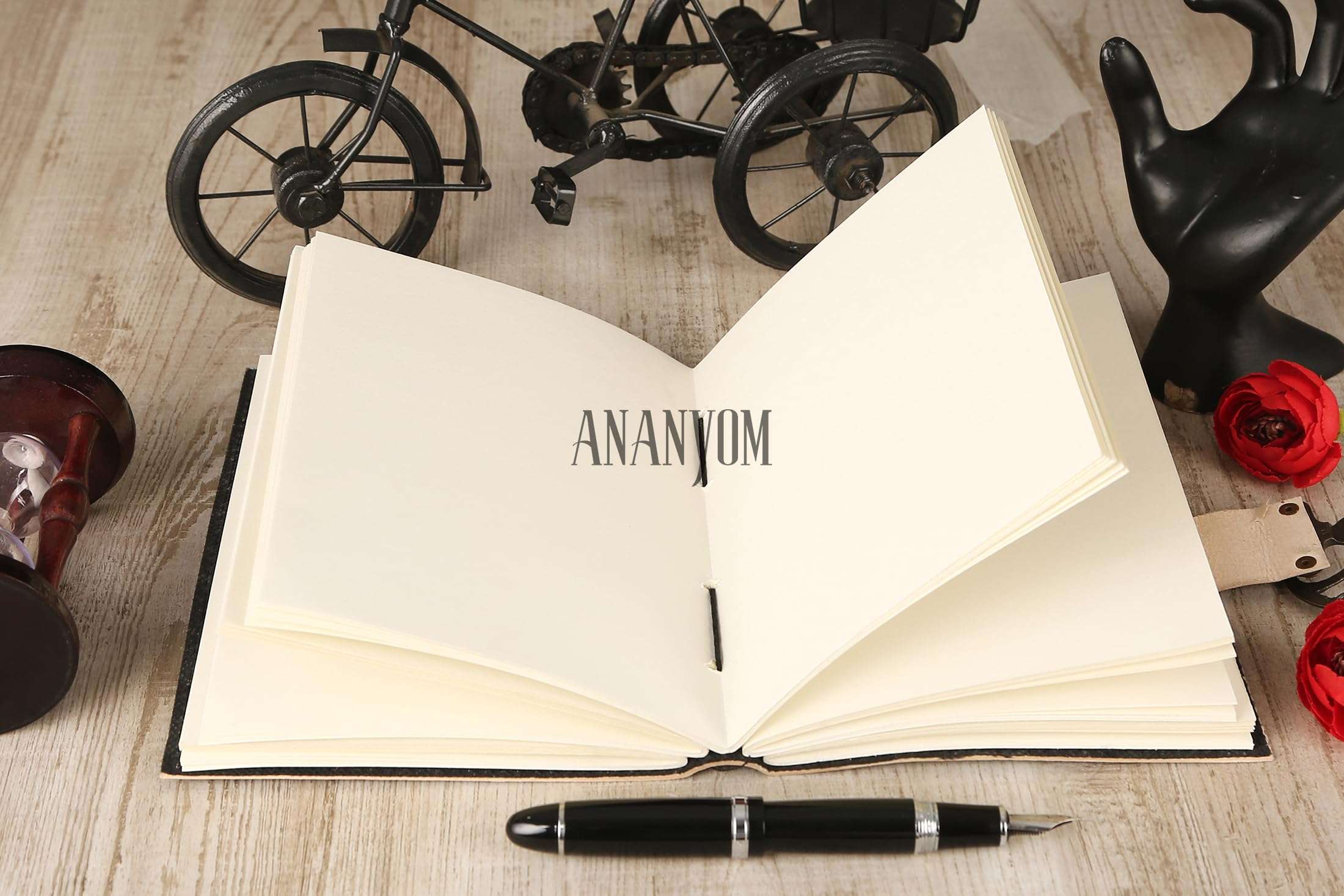 ANANYOM Leather Journal Notebook for Writing Gift Set, Arciero Storica vintage Leather Journal (Multi colour) Notebook With 200 Blank White Paper, Unruled, Brass Clasp Lock Journal for Women 5