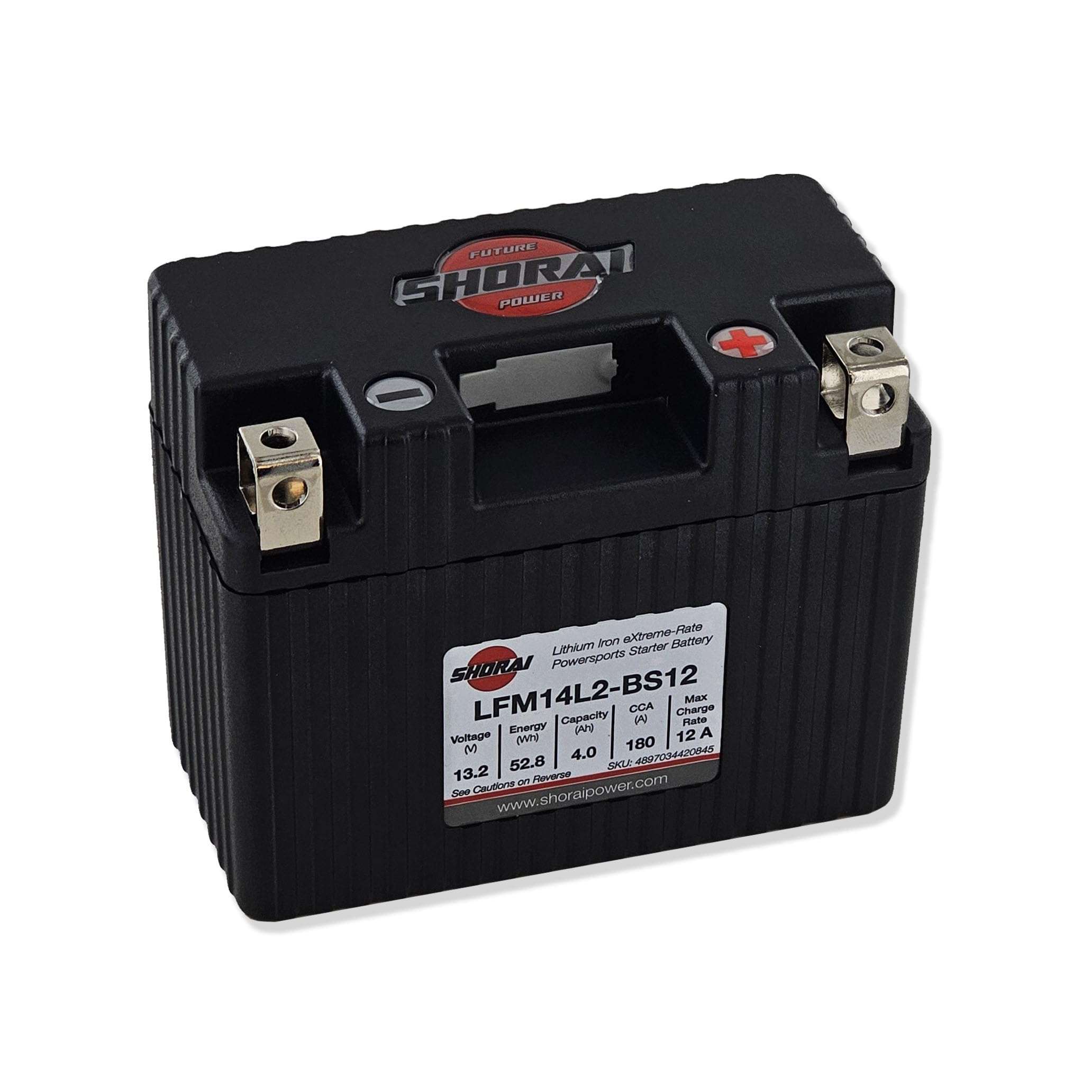 Shorai LFM Lithium-iron Battery w/BMS, LFM14L2-BS12, 4.0Ah 13.2V, 52.8WHr, "L" Type, Case 2 1