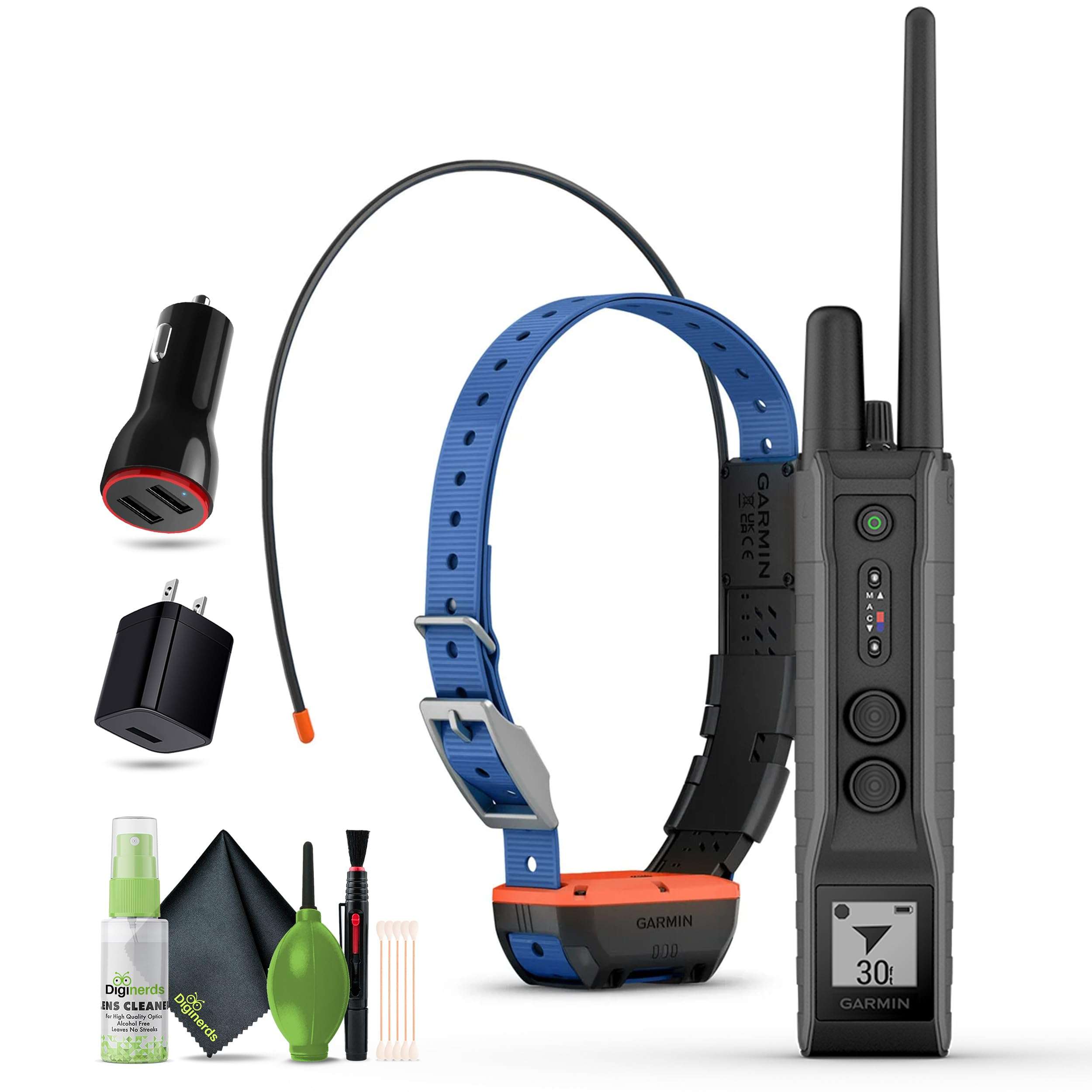 Garmin Pro 550 Plus, Handheld + Garmin Alpha T20 Dog Collar + Cleaning kit + USB Charging Adapter + USB Car Adapter 1