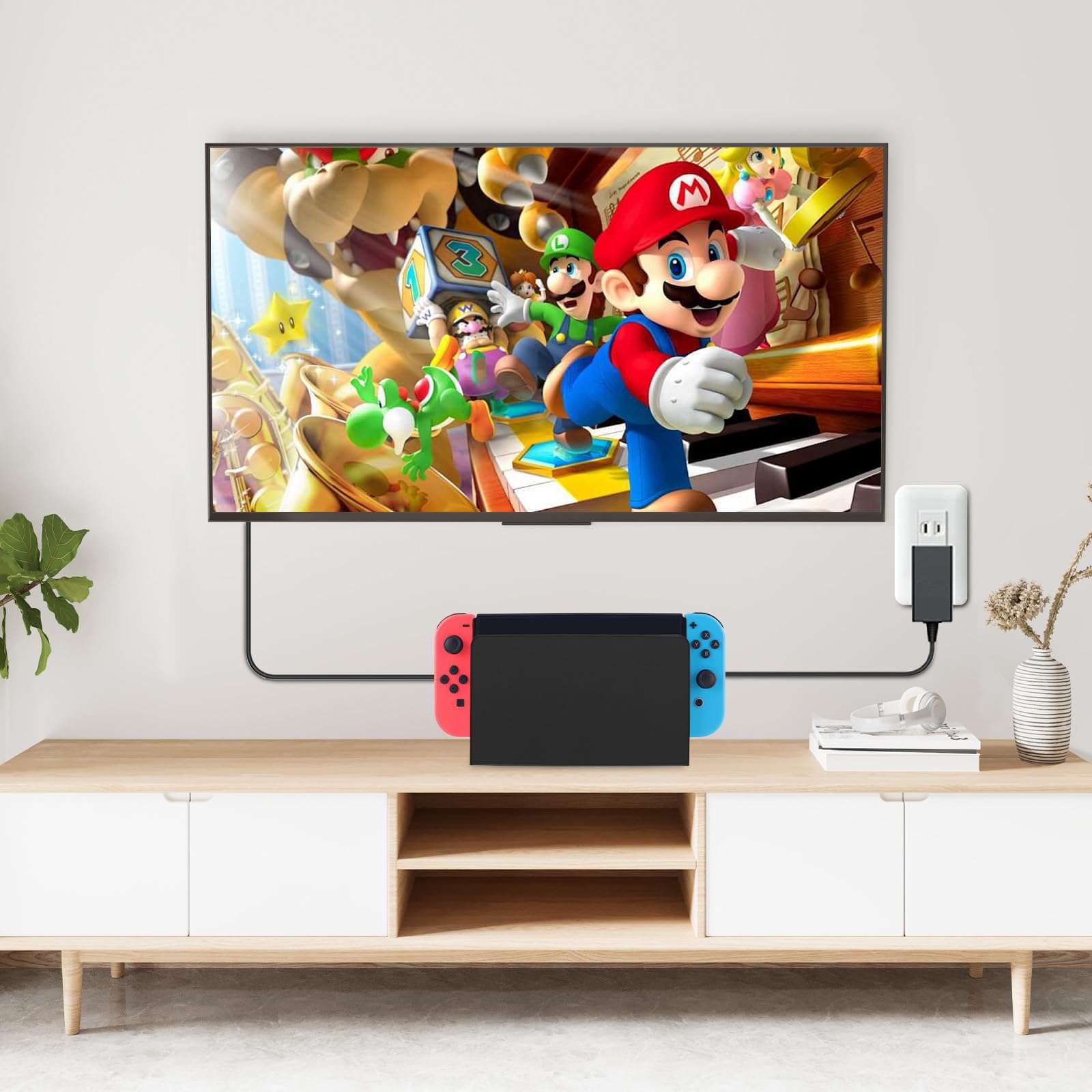 Dock Station for Nintendo Switch,3-1 Switch Docking Station for TV with HDMI Cable and AC Adapter, Replacement Charging Dock Set for Switch Console 6