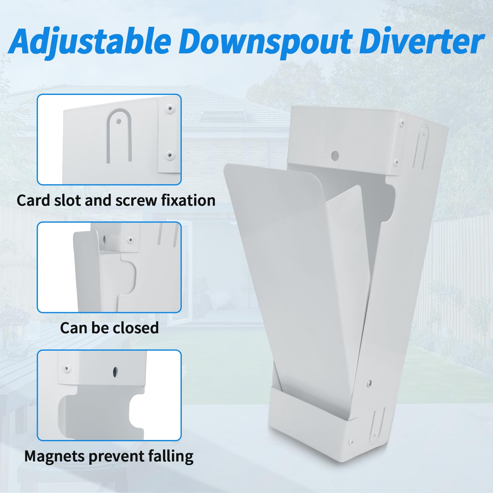 Rainwater Barrel Collection System Stainless Steel Diverte for 3"x 4" Gutter Downspout（with Screw） 5