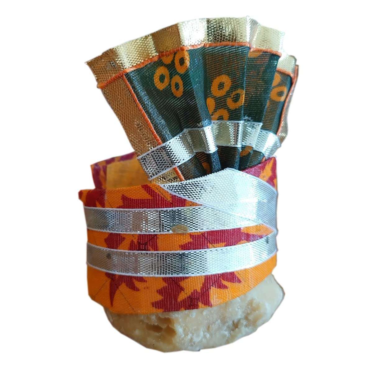 The Bath Stories Small Hand Made Pagdi (Turban) (Size – Length 7 Cms. Height 5 Cms) Only for Decorat Jaggery (Gud) | Laddu | Shaugun Given with Wedding Card Small Gifts for Wedding (Pack of 12) 5