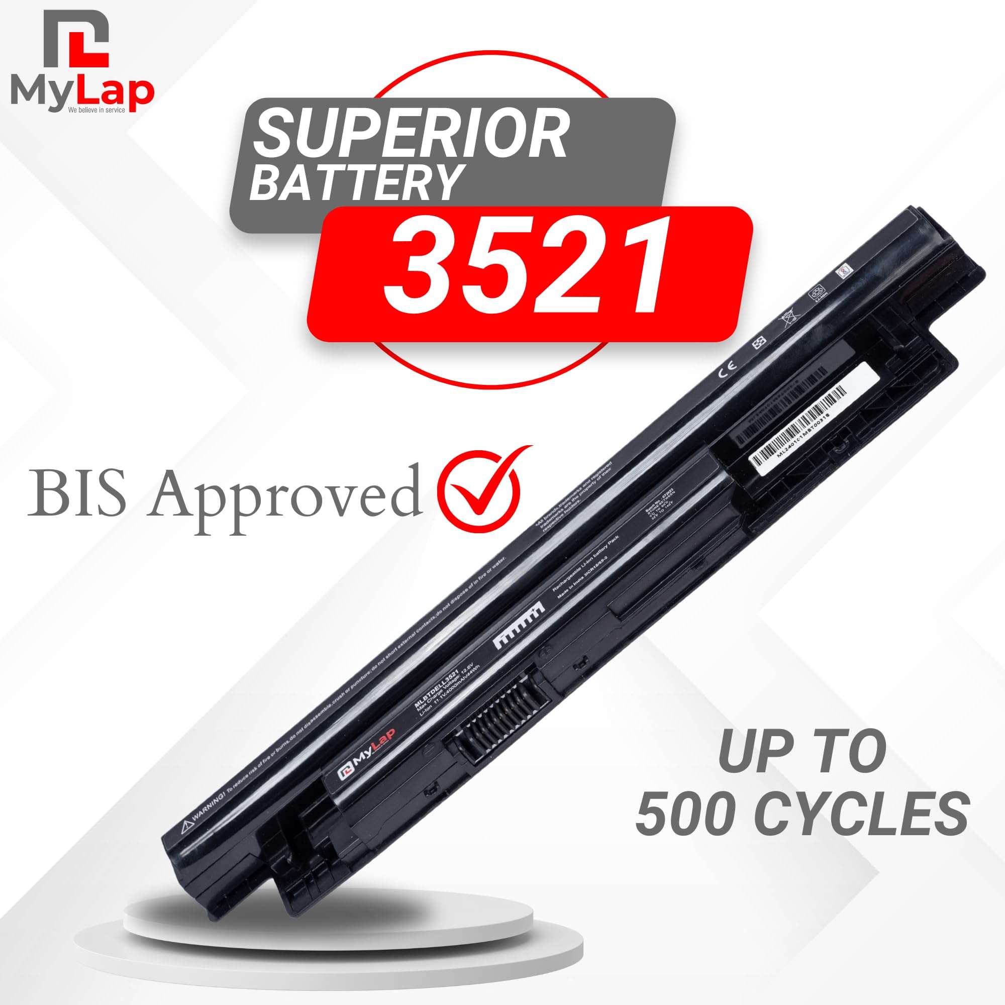 Mylap Laptop Battery for Dell 15 3000 Series 3521 3537 3541 3542 3543 3531 17 3721 3737 17R-5737 15R 5537 5521 14 3421 5421 Latitude 3540 3440 FW1MN Battery 5