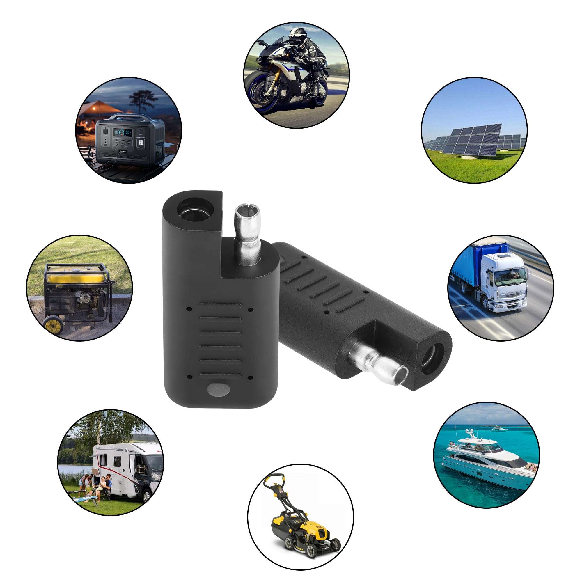 CERRXIAN SAE Short Circuit Connector with LED Indicator, SAE Polarity Reverse Adapter, SAE Power Cord Tester Quick Disconnect Connector Solar Panel Panel SAE Plug Detector 6