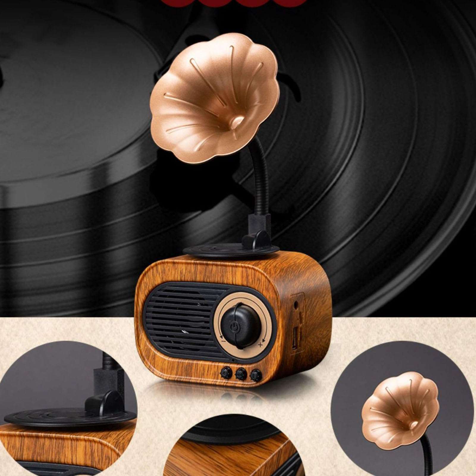 Retro Portable Stereo RadioSpeaker with Rechargeable Battery, Excellent Reception, Impressive Sound Quality for Music Experience 6