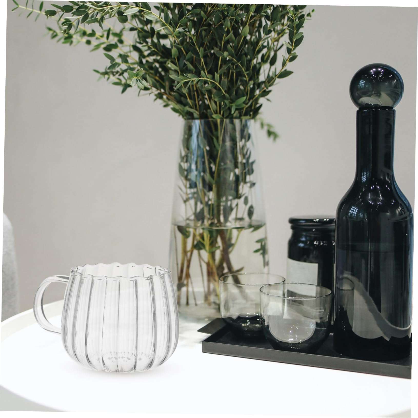 GREENADSCAPE 2pcs Glass Pumpkin Cups Halloween Mugs Teacup Hot Chocolate Drinks Jugs Flask Transparent Coffee Cup Oatmeal Mug Measuring Cup Spout Travel Mugs Giant Coffee Mugs Drink Garnish See 4