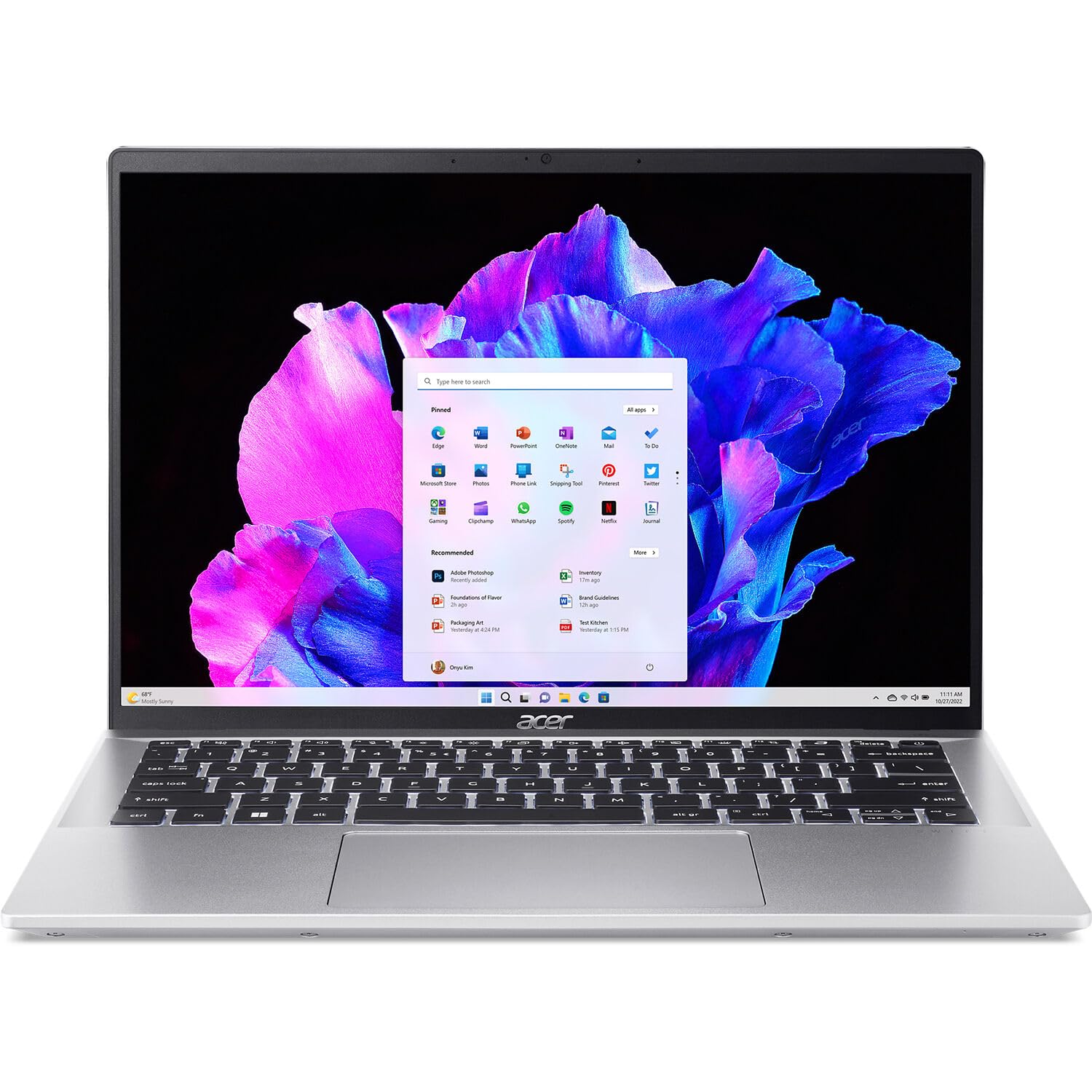 acer Swift Go 14 Laptop, Intel 16-Core Ultra 7 155H, 14"" 2.8K IPS Display, Intel Arc Graphics, 16GB LPDDR5 1TB SSD, Backlit KB, Fingerprint, Thunderbolt 4, WiFi 6E, HDMI 2.1, Win11 Home, Pure Silver 1