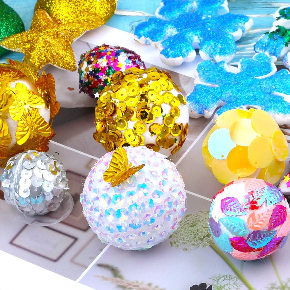 Pllieay 20 Pieces 5 Sizes White Foam Balls Polystyrene Craft Balls Art Decoration Foam Balls for Art, Craft, Household, School Projects and Party Decoration 4