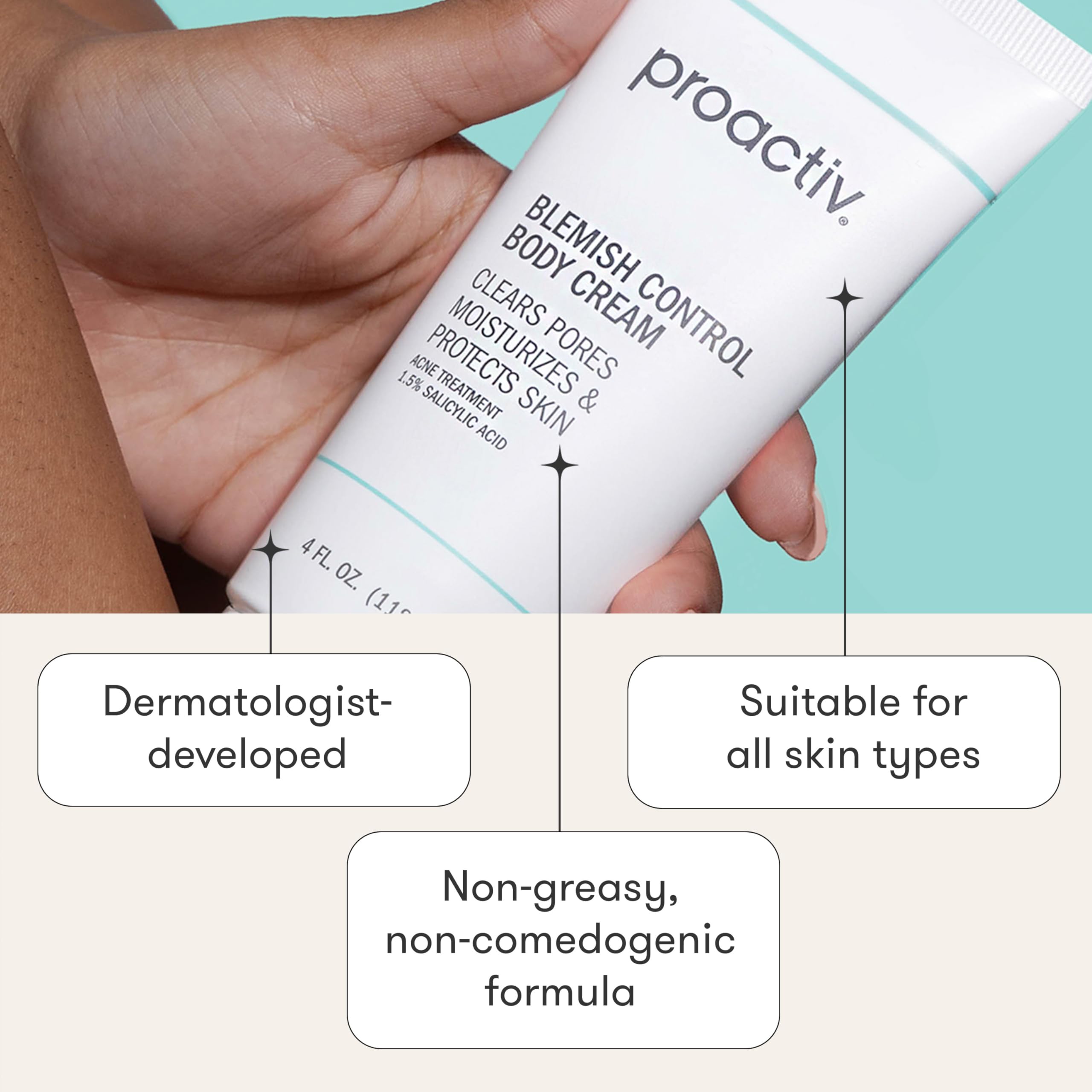 Proactiv Blemish Control Body Cream - Exfoliating Salicylic Acid Clears Breakouts. Formulated for Acne-prone Skin, 4 fl oz 5