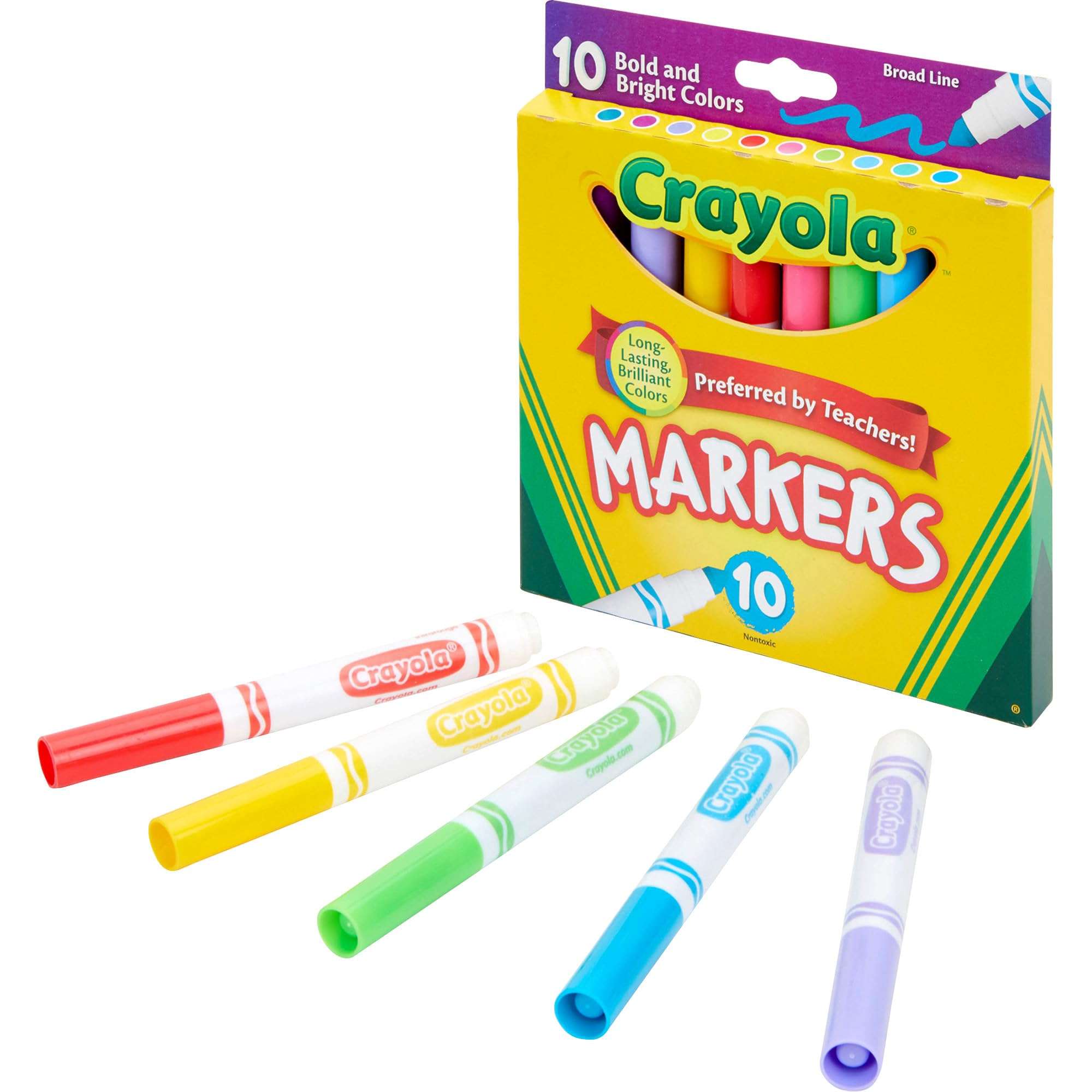 6 Pack Broad Line 10-Color Marker Set (Product Catalog: Writing & Drawing Mediums) 3