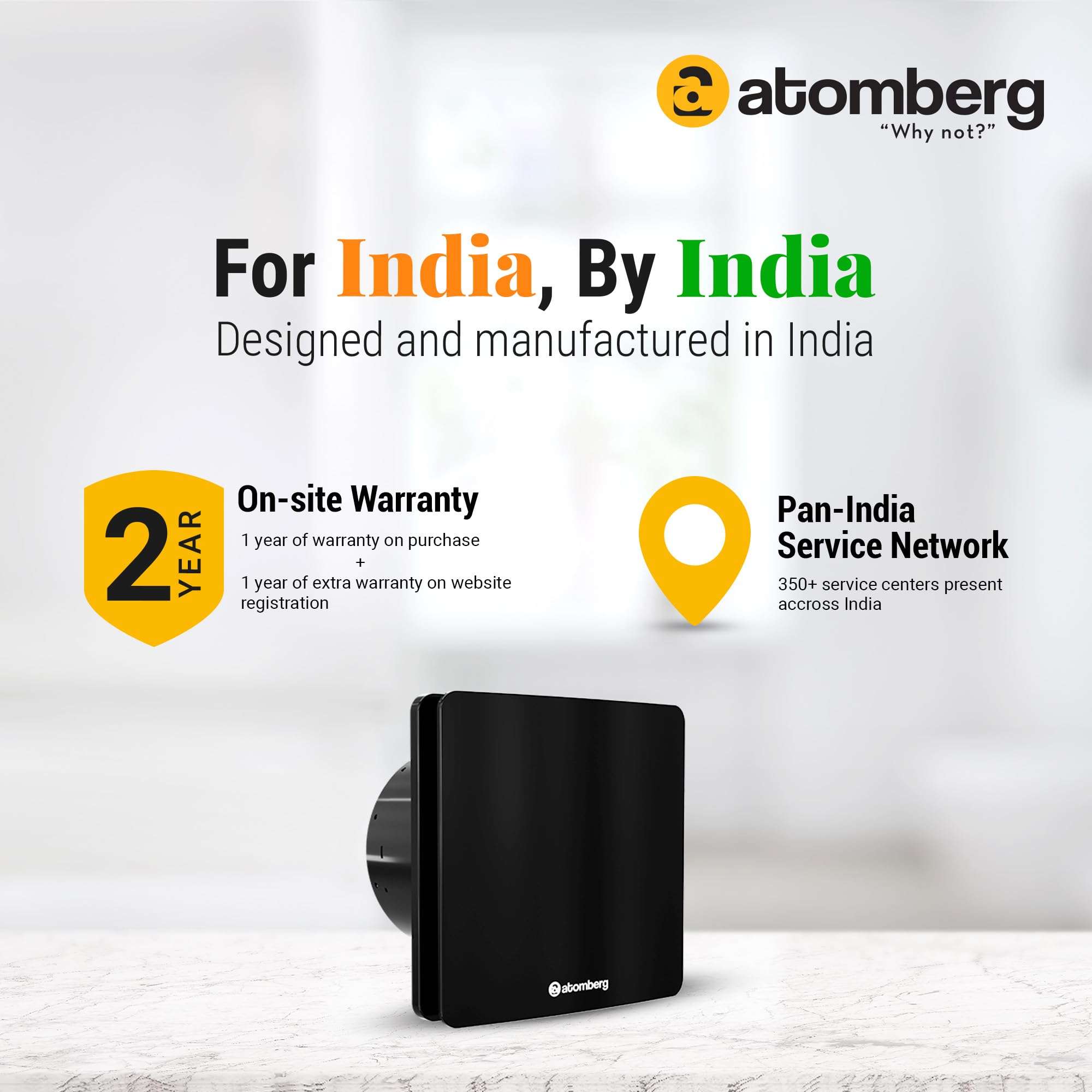 atomberg Studio Exhaust 150mm | Suitable for Bathroom, Kitchen | BLDC Motor | Easy to Clean | 1+1 Year Warranty (Gloss Black) 6