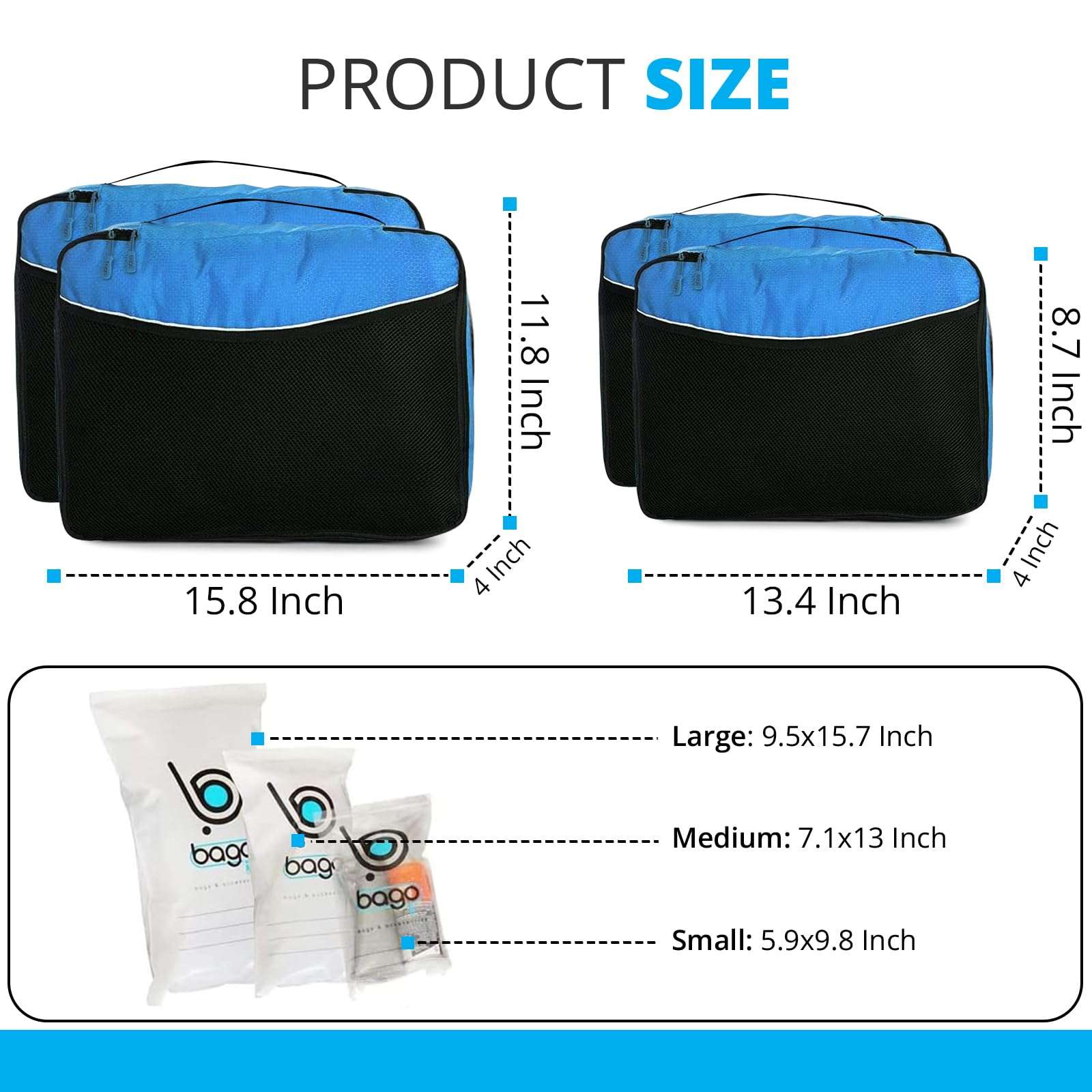 Bago Travel Bundle: Packing Cubes & 60L Duffel Bag Set - Organize and Carry with Ease 4