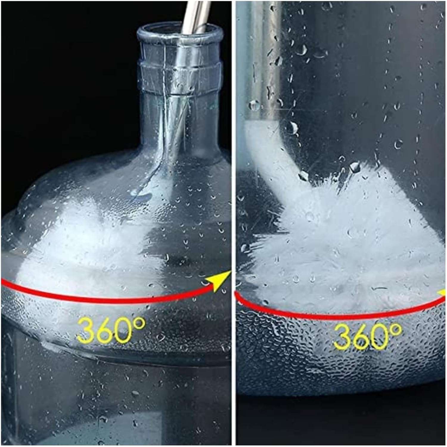 360° Rotating Water Jar Cleaning Brush for 20L Bottle – Long Handle Bottle Cleaner with Nylon Bristles – Deep Cleaning Tool for Big Can – Stainless Steel Rod (Multicolor) 5