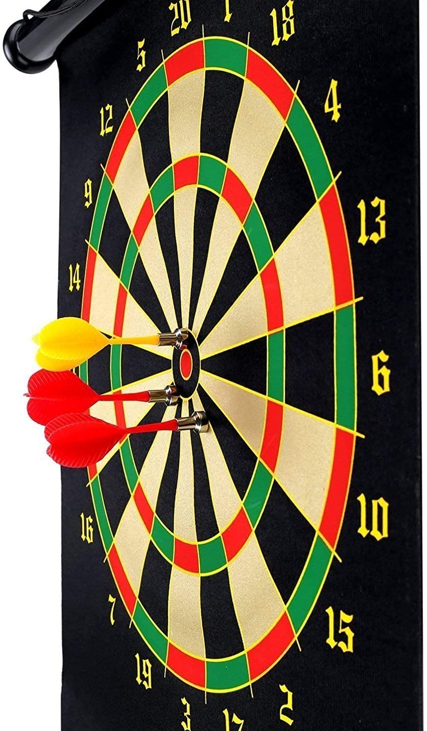 ADICTUM Magnetic 12 inch Dart Board Set, Dart Board Game for Children | 12 inch Double Faced Flock Printing Thickening Family Game Dart Board with 4 Darts(12") 1