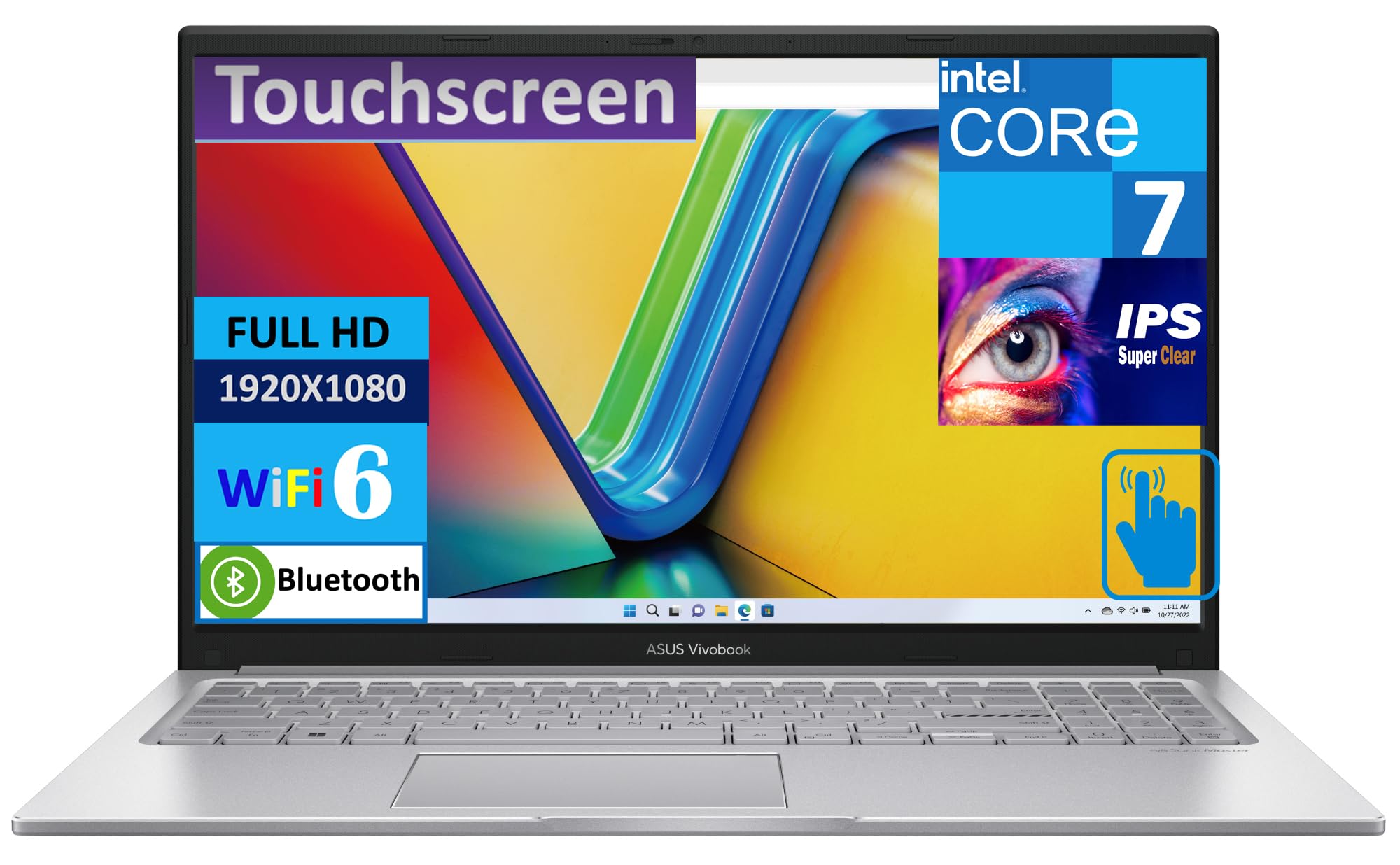 ASUS Vivobook 15 Business Laptop, 15.6" Touchscreen IPS FHD (1920x1080) Display (Intel Core 7 150U (Beats i7-1355U), 16GB RAM, 1TB SSD, WiFi 6, BT 5.1, HD Webcam, Win 11 Home) w/Dockztorm USB Hub