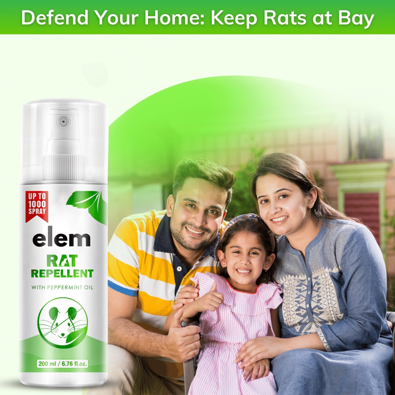 Elem™ Rat Repellent for Car 200ml| 100% Natural | Made of Peppermint, Eucalyptus & Thyme Oils | | Keep Away Rats |Rat Repellent for Home| Car Rat Protection |Safe for Kids & Adults |Pack of 1 6