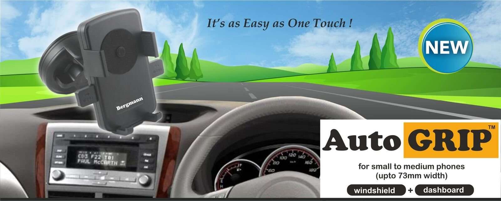 Bergmann Auto Grip Regular Mobile Holder (Black) 2